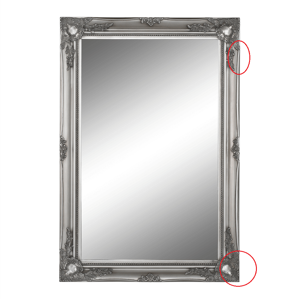 Zrkadlo, strieborný rám, MALKIA TYP 7 P2, poškodený tovar