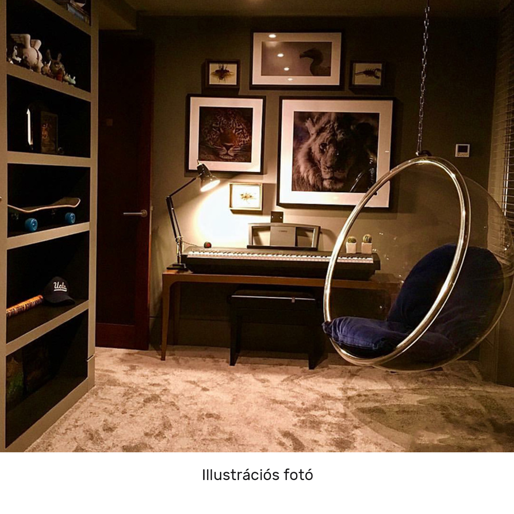 Függő fotel, átlátszó/arany/fehér, BUBBLE NEW TYP 1