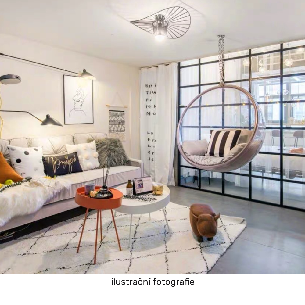 Závěsné křeslo, transparentní/zlatá/bílá, BUBBLE TYP 1 Kondela (foto 15)