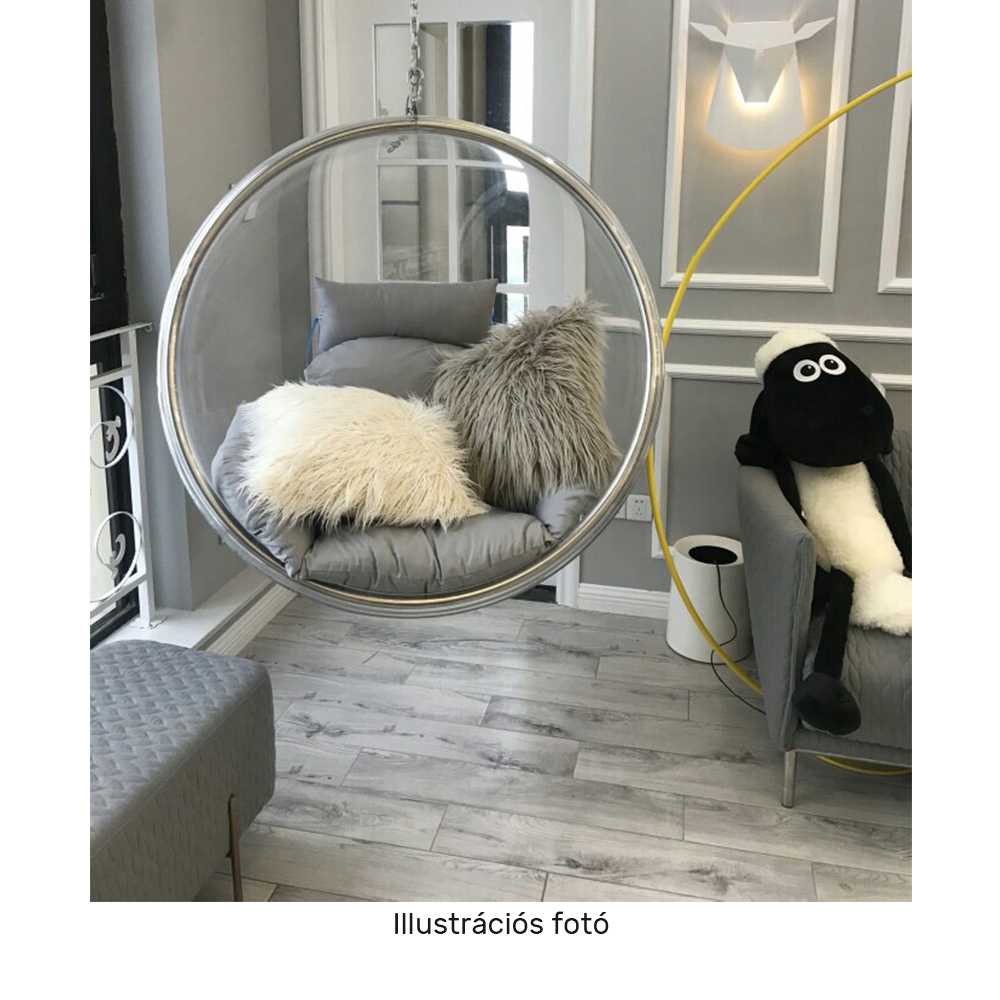 Függő fotel, átlátszó/arany/fehér, BUBBLE NEW TYP 1