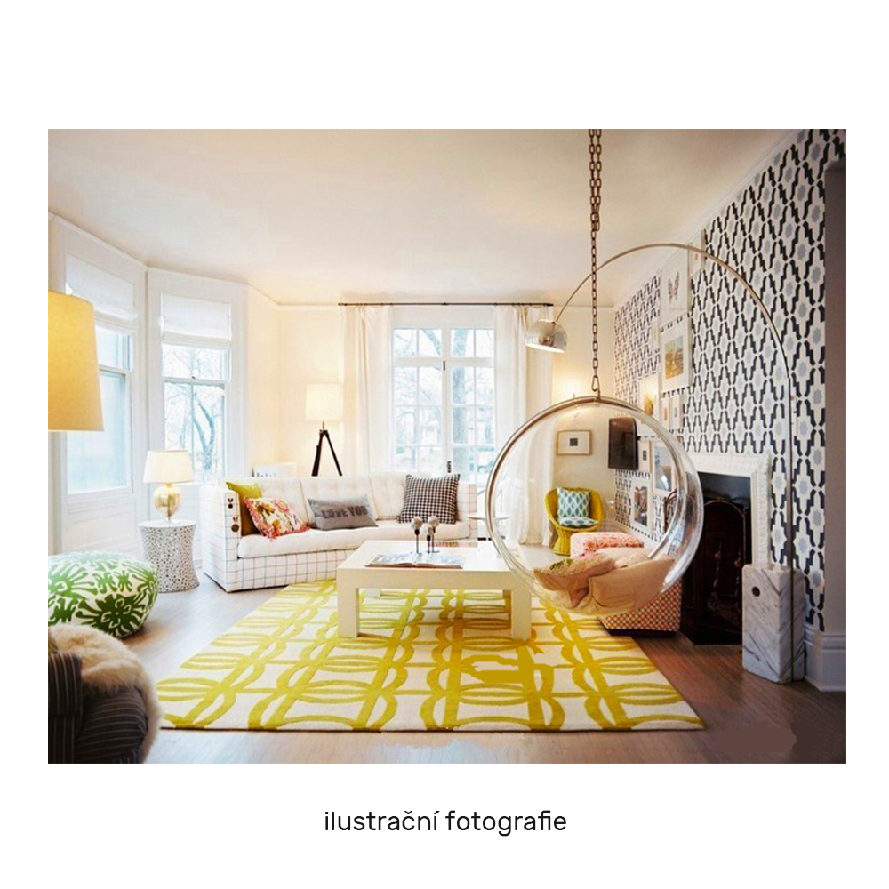 Závěsné křeslo, transparentní/zlatá/bílá, BUBBLE TYP 1 Kondela (foto 10)