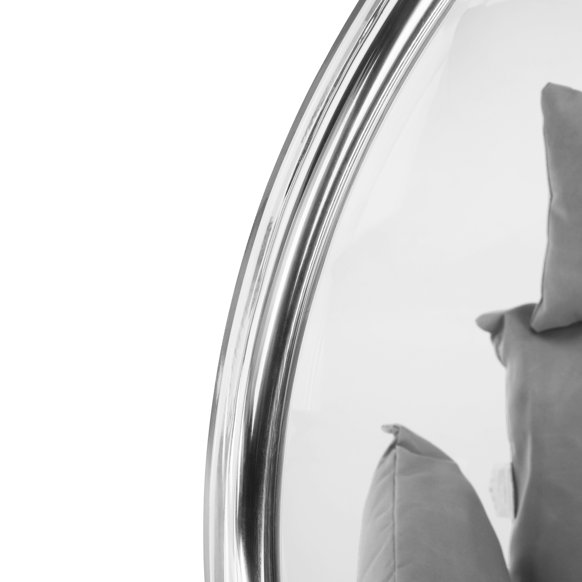 Függő fotel állvánnyal, átlátszó/ezüst/szürke, BUBBLE NEW TYP 3