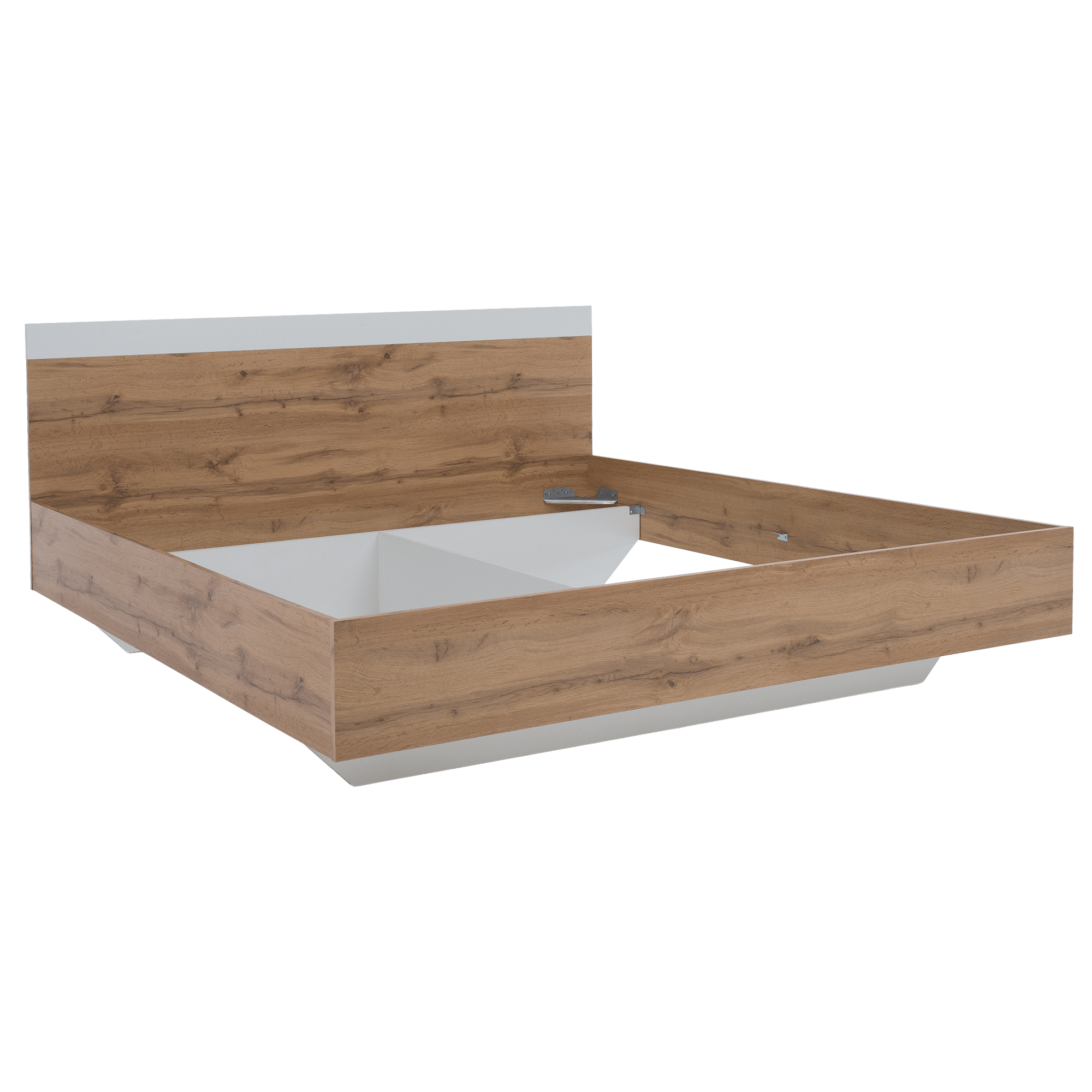 Spálňový komplet (posteľ 180x200 cm), dub wotan/biela, GABRIELA NEW