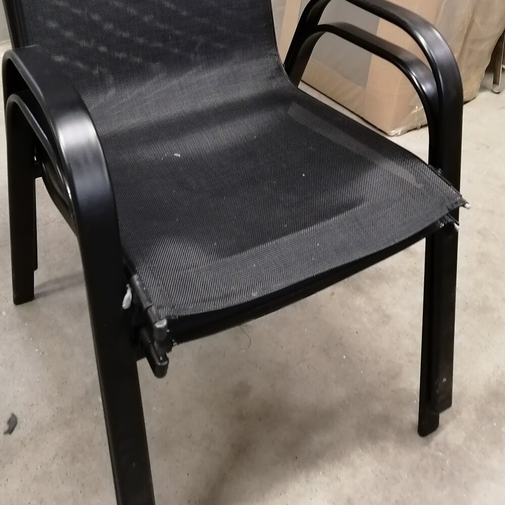 Stohovateľná stolička, tmavosivá/čierna, ALDERA P5, poškodený tovar