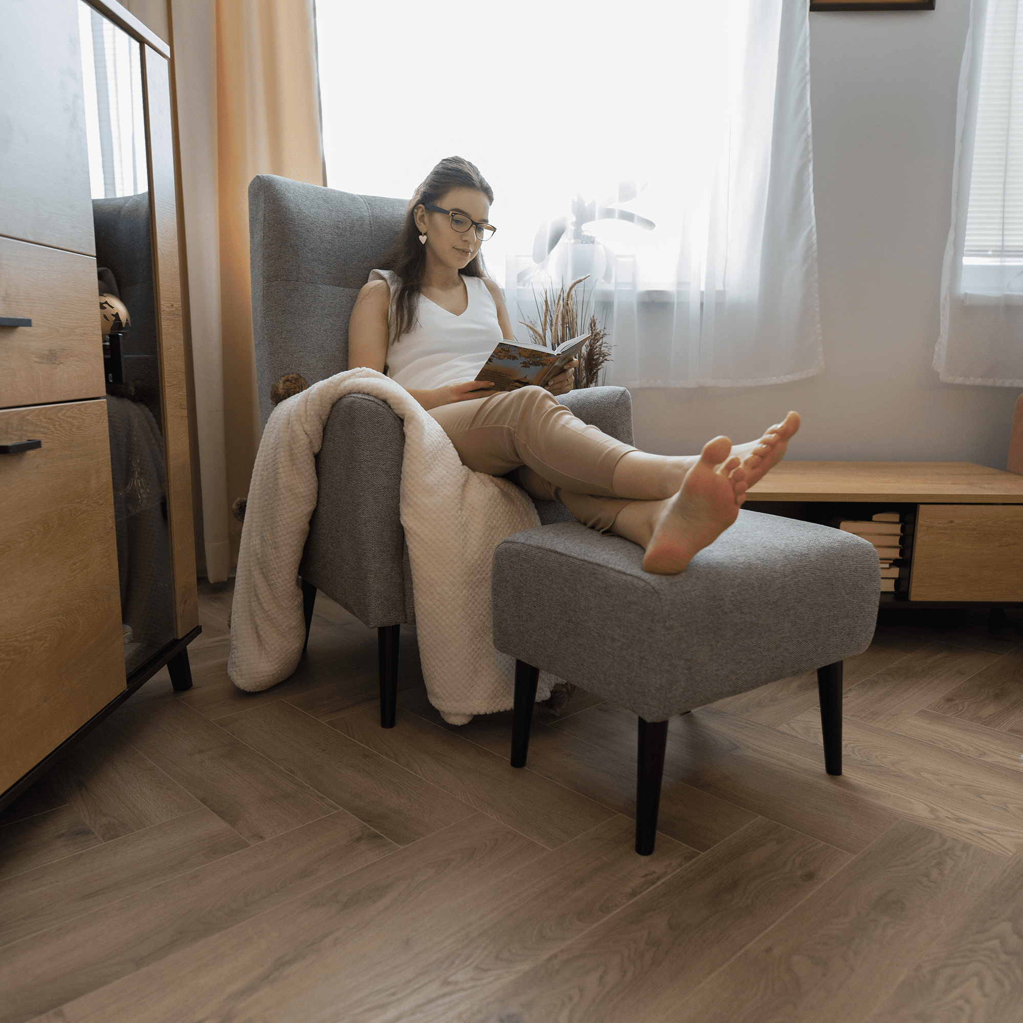 Zsámoly, szürke/fekete, SAMY