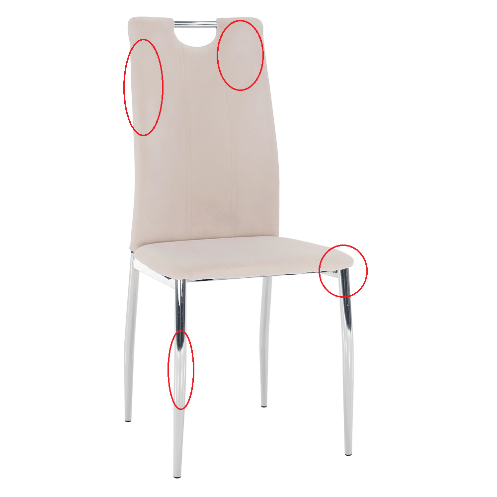Jedálenská stolička, béžová Dulux Velvet látka/chróm, OLIVA NEW P1, poškodený tovar
