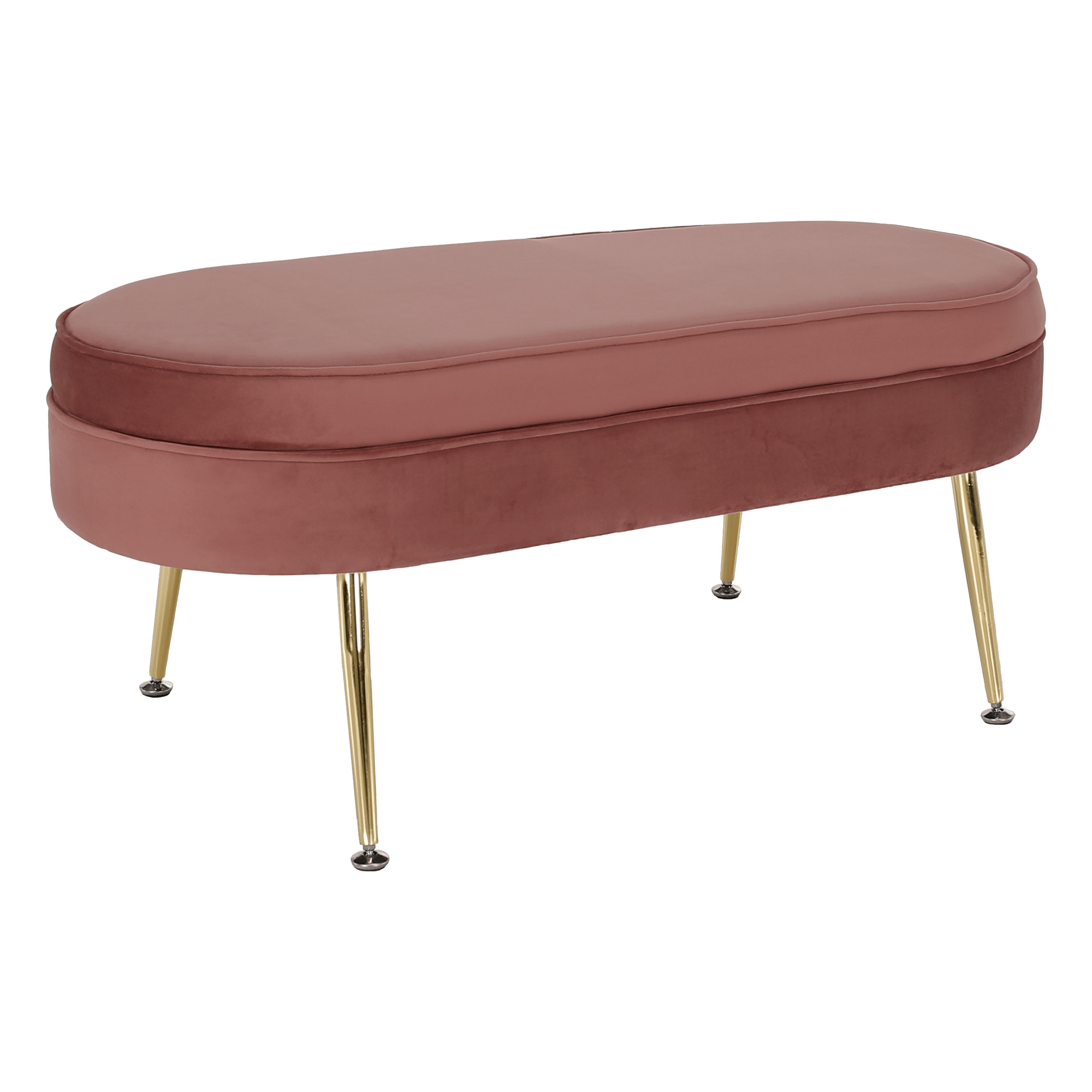 Luxusní taburet, růžová Velvet látka/chrom zlatý, Art-deco, NOBLIN NEW TYP 2 P1, poškozené zboží