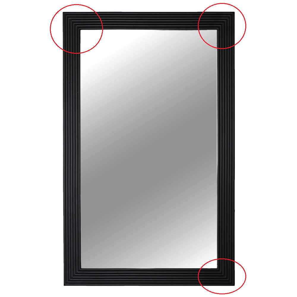 Zrkadlo, čierny rám, MALKIA TYP 1 P4, poškodený tovar