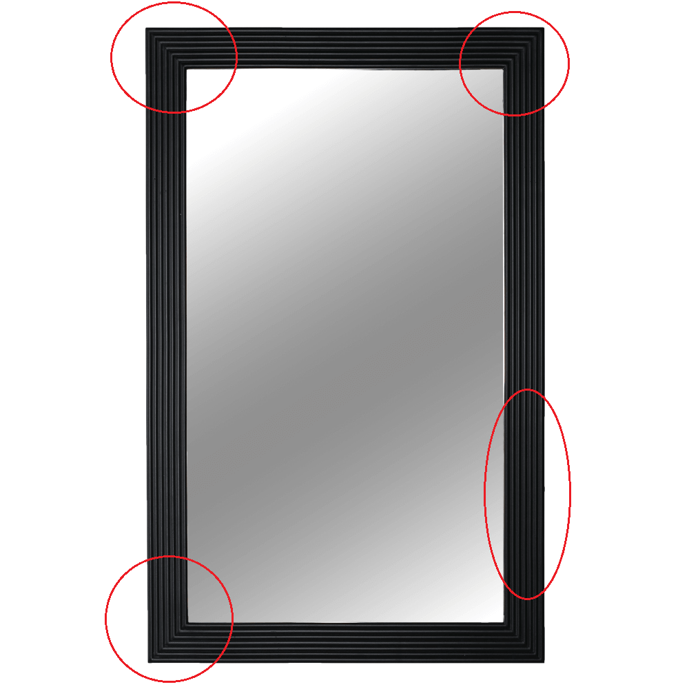 Zrkadlo, čierny rám, MALKIA TYP 1 P5, poškodený tovar