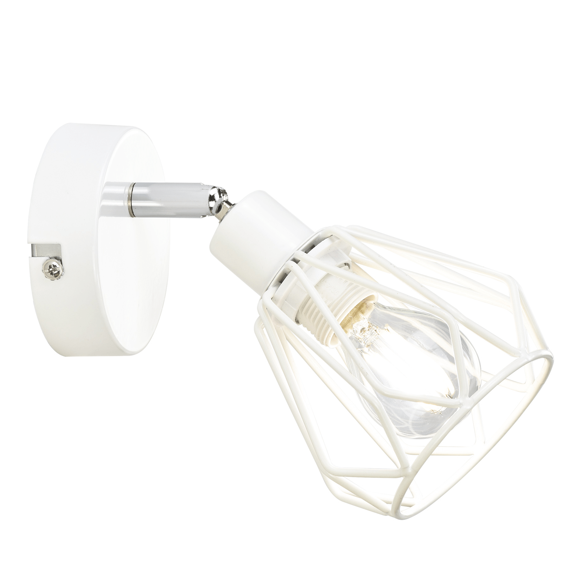 Nástěnná lampa, bílá/kov, OKIRA TYP 2
