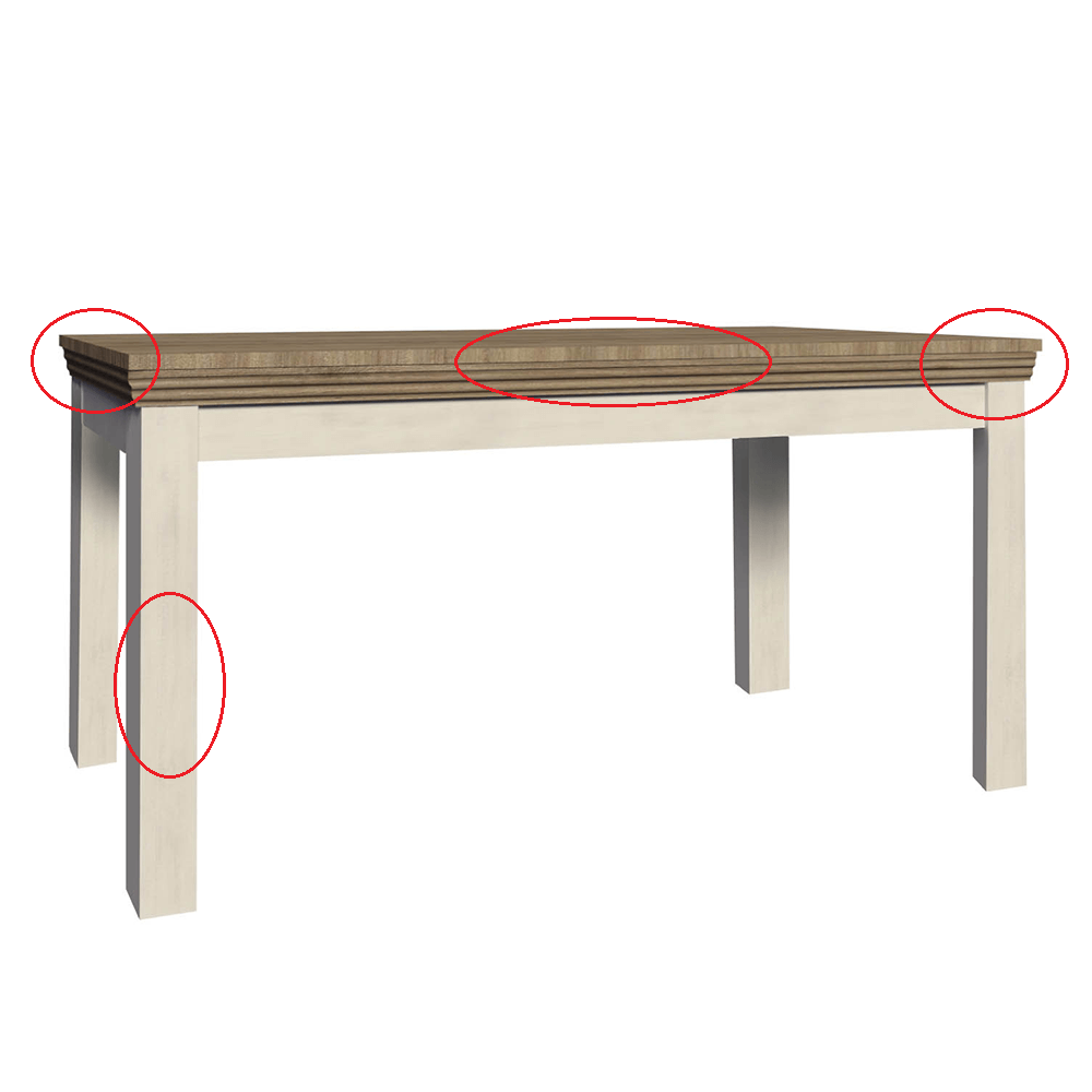 Jedálenský rozkladací stôl, sosna nordická/dub divoký, 160-203x90 cm, ROYAL ST P4, poškodený tovar