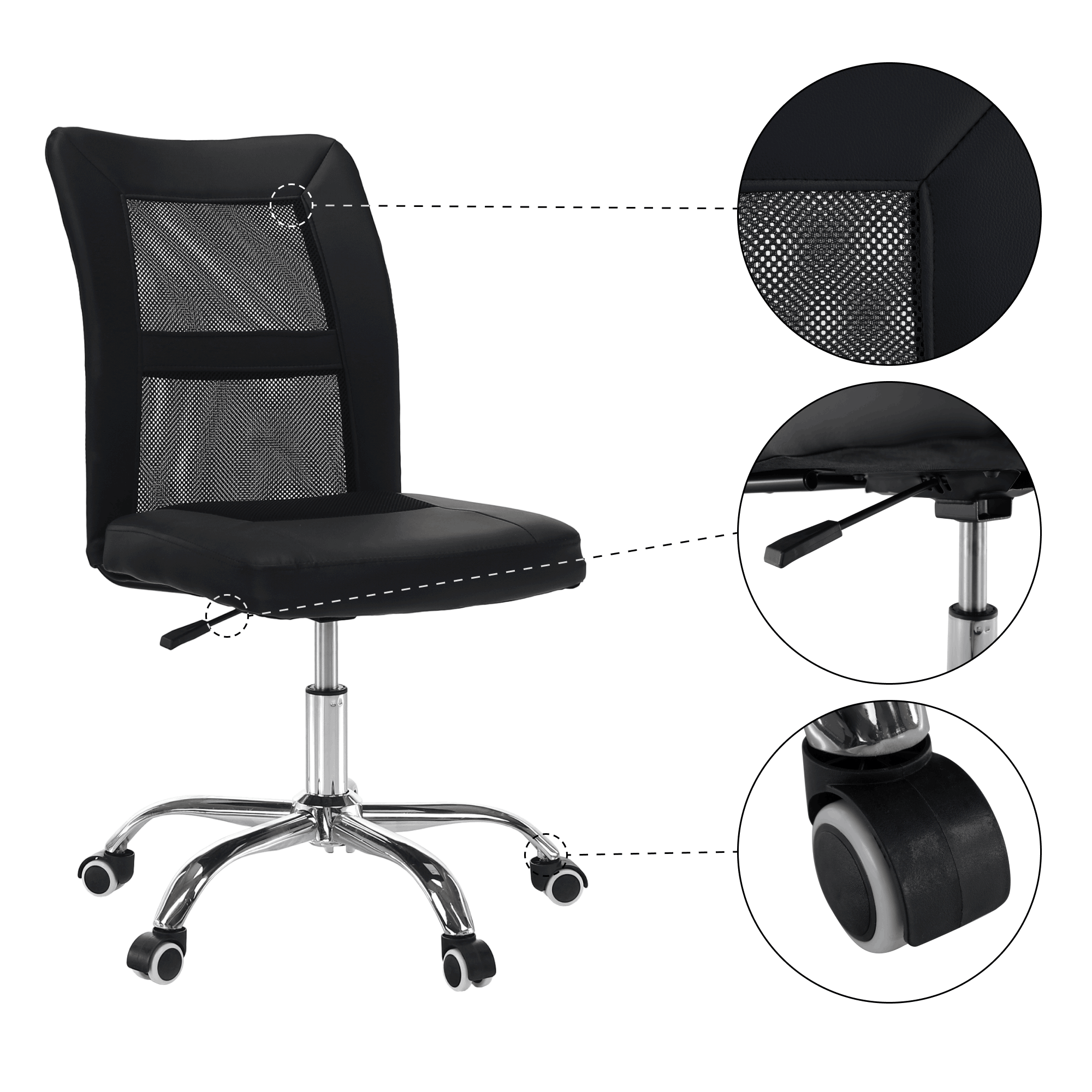 Irodai fotel, fekete/króm, IDOR 2 NEW