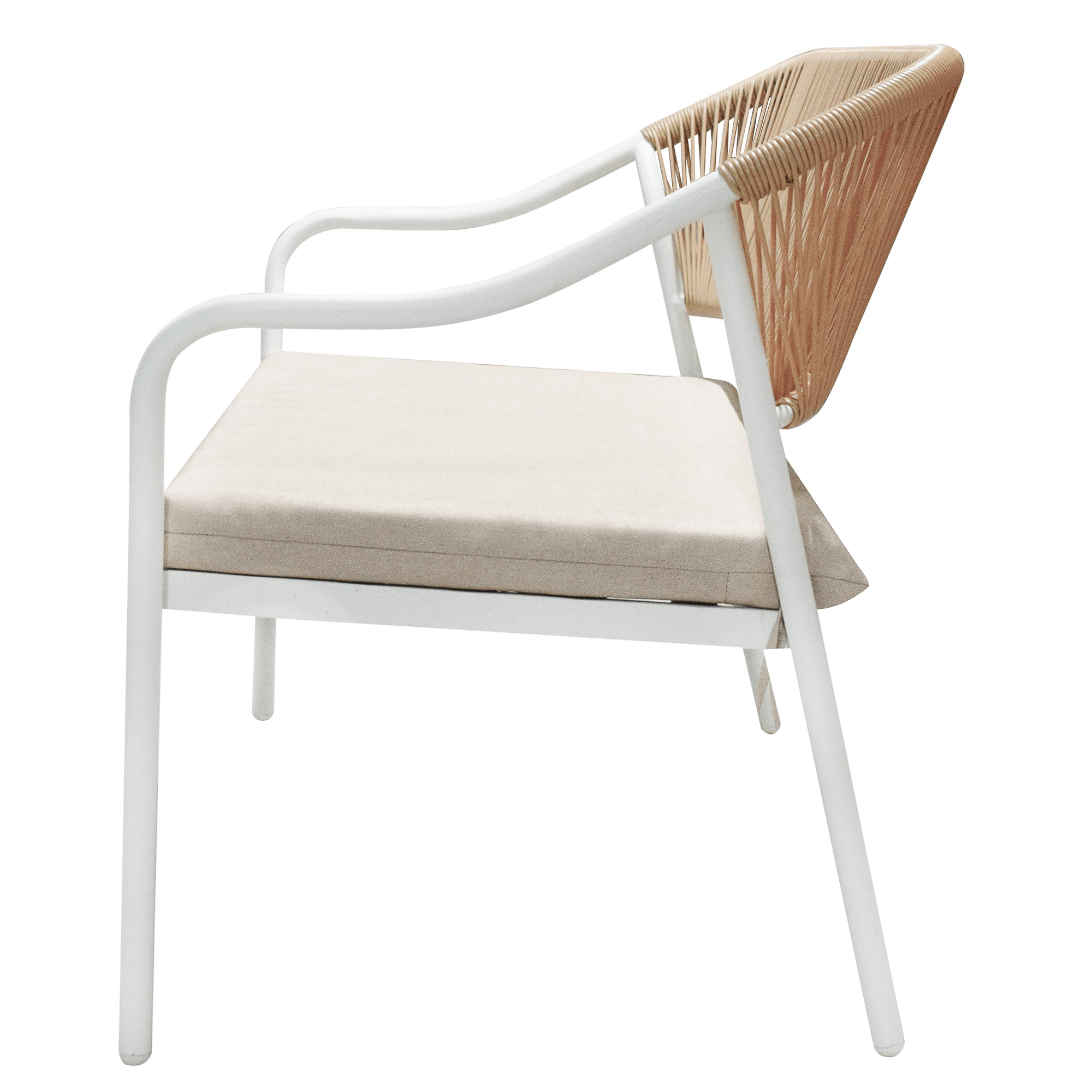 Kerti 4 darabos rattan szett, fehér/bézs, PALNY Kerti 4 darabos rattan szett, fehér/bézs, PALNY