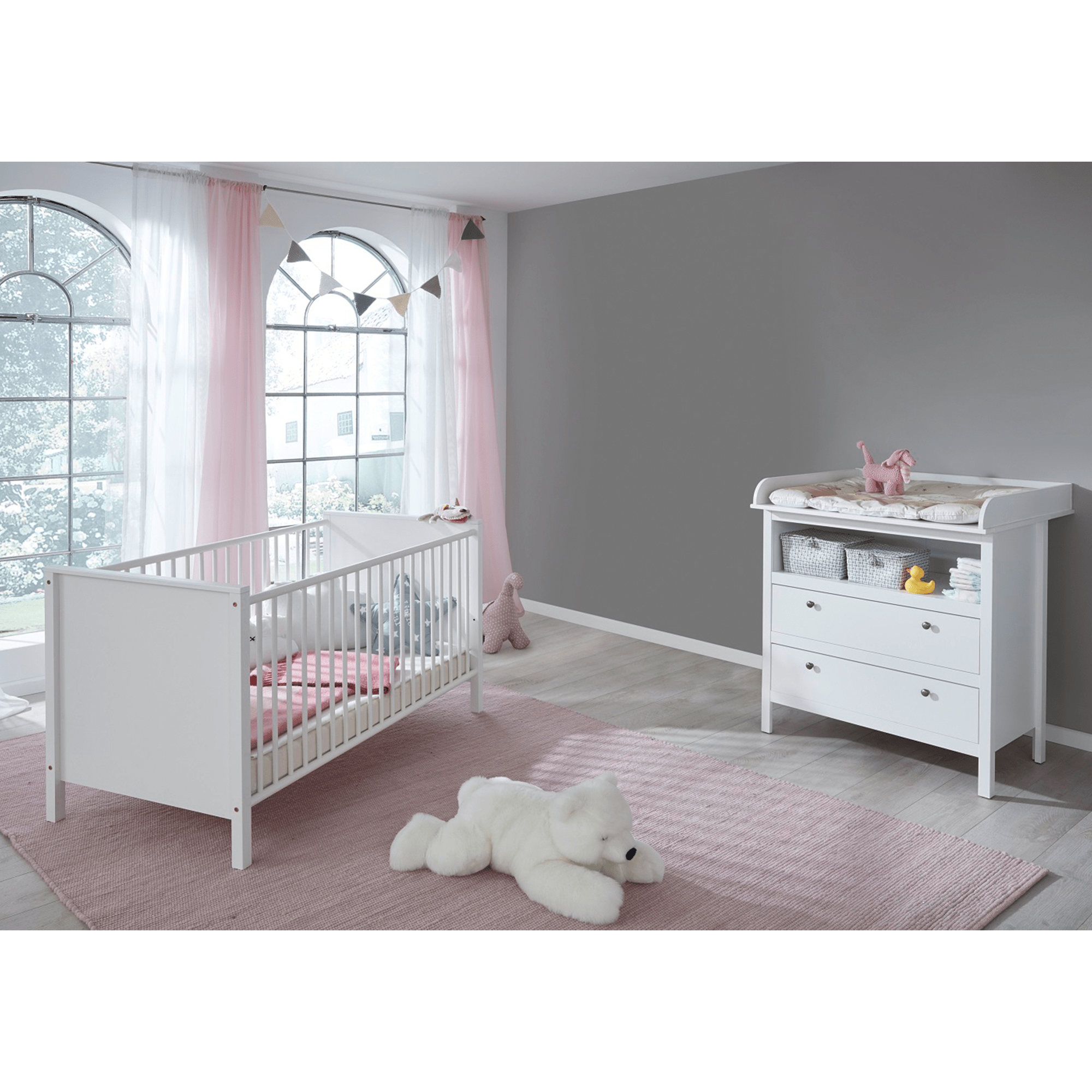 Detská postieľka, biela, OLJE