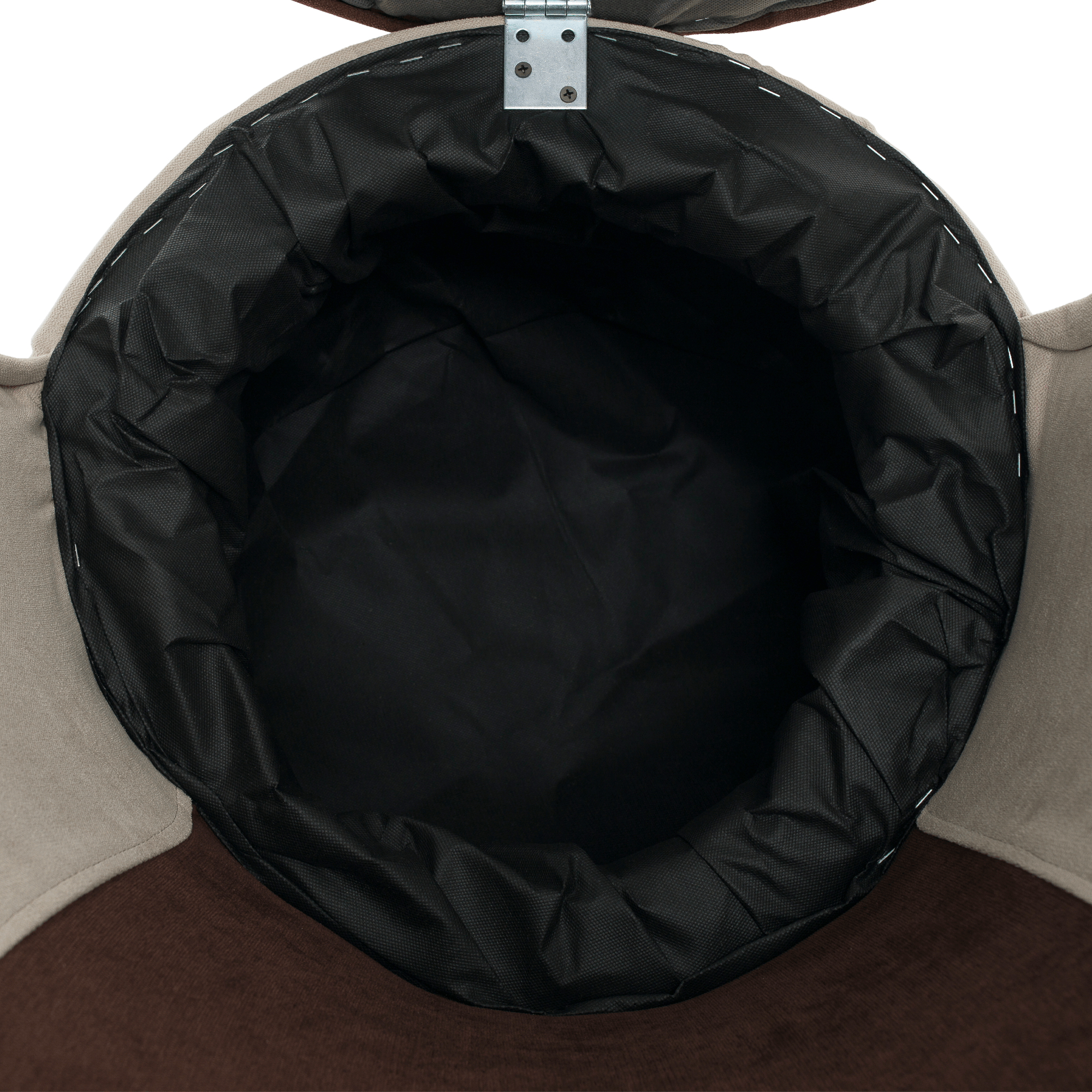 Fotel tárhellyel, bézs/barna, PERSI