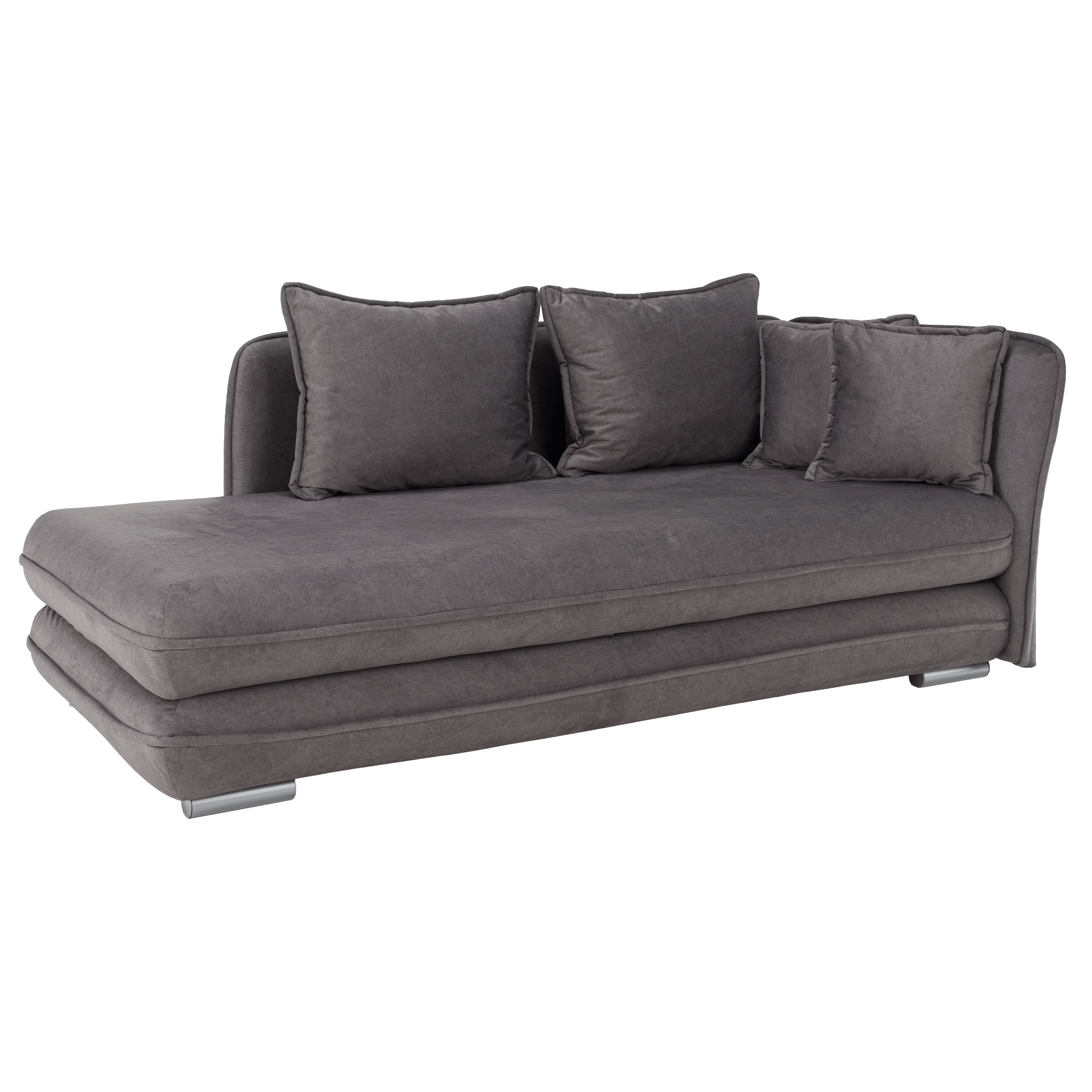 Leňoška s úložným priestorom, sivá, pravá, LAMBA