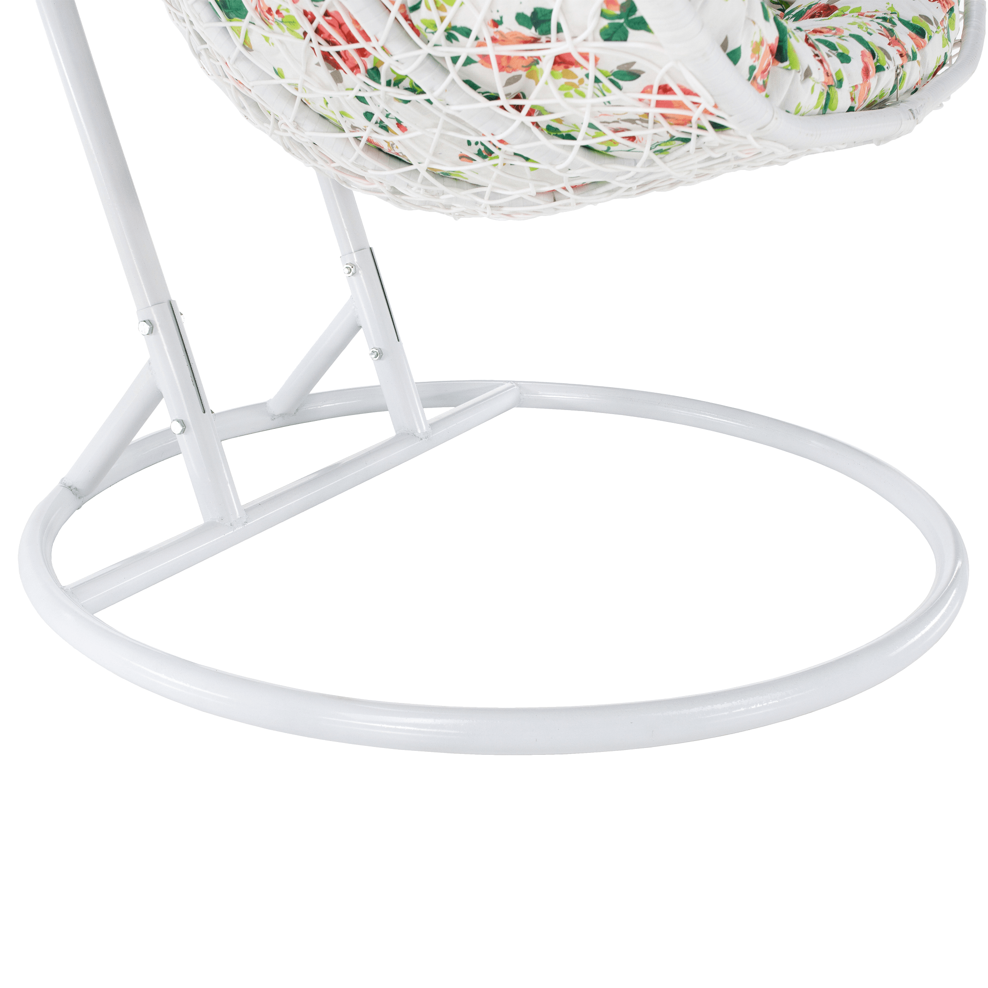 Függő dupla fotel, fehér/minta virág, DALVEA 2 NEW