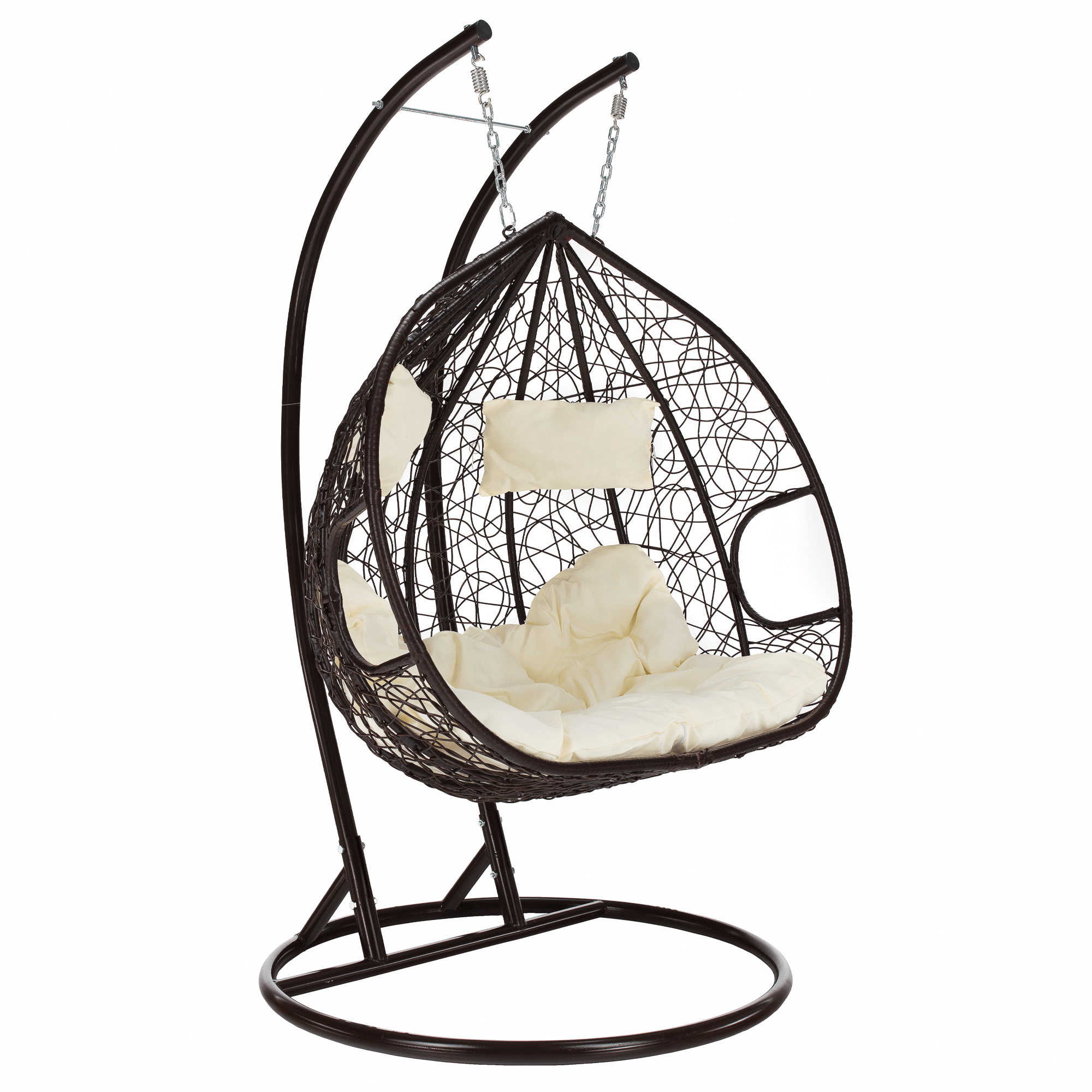 Függő dupla fotel, barna/bézs, DALVEA 2 NEW