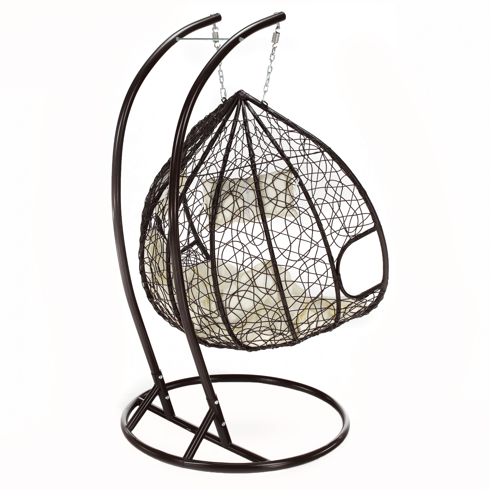 Függő dupla fotel, barna/bézs, DALVEA 2 NEW