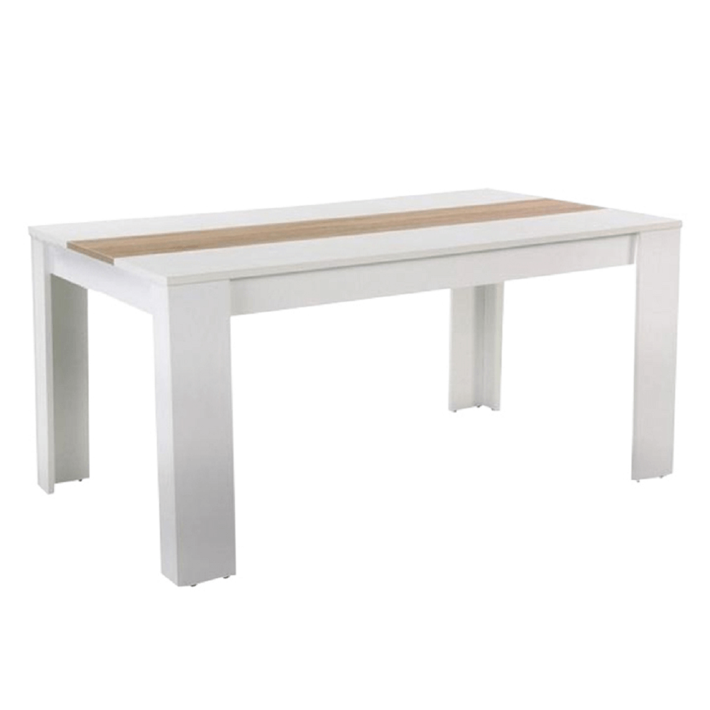 Masă dining, albă/stejar sonoma, 140x80 cm, RADIM NEW