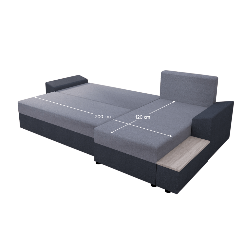 Univerzálna sedacia súprava, tmavosivá/sivá, FERGUS ROH