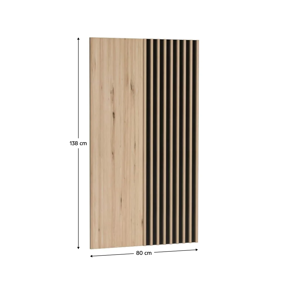 Panel na stenu, dub artisan/čierna, KOLI C-11