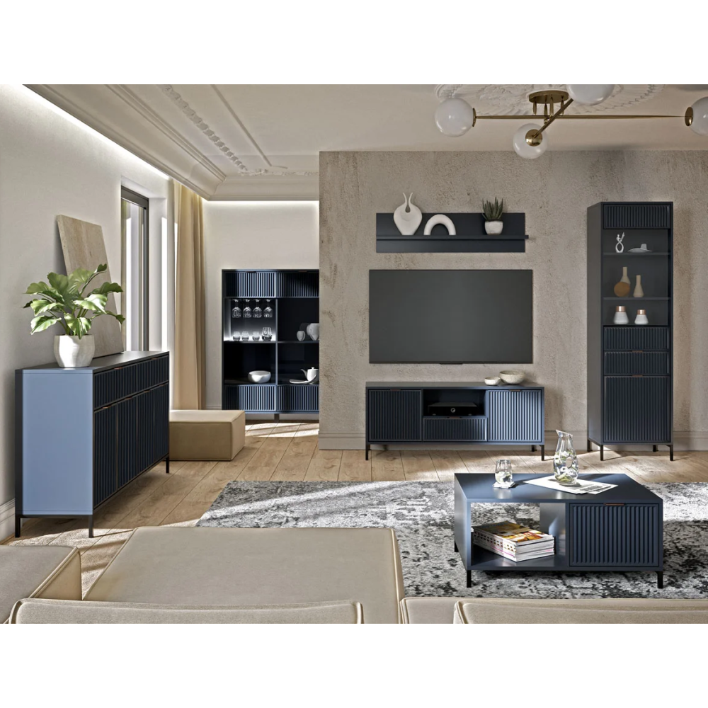 TV stolík, indigo modrá, STYLE LS 4