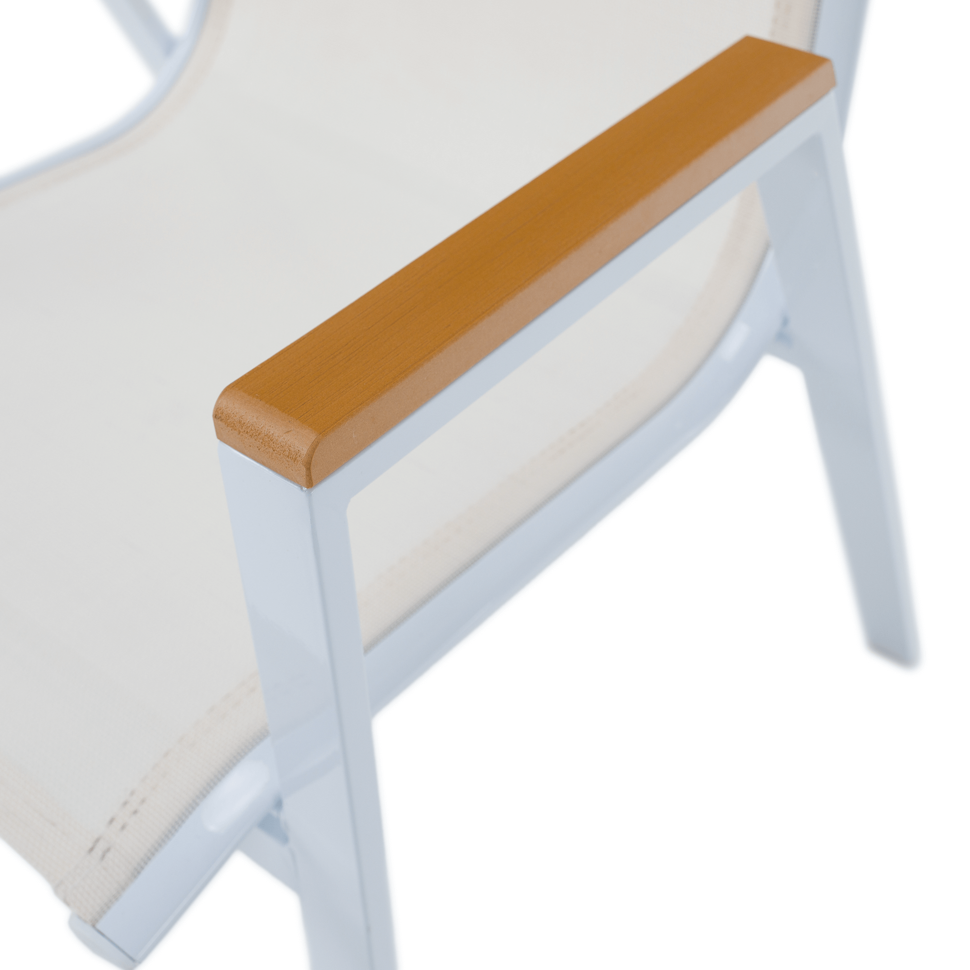 Kerti rakásolható szék, fehér acél/tölgy, BONTO