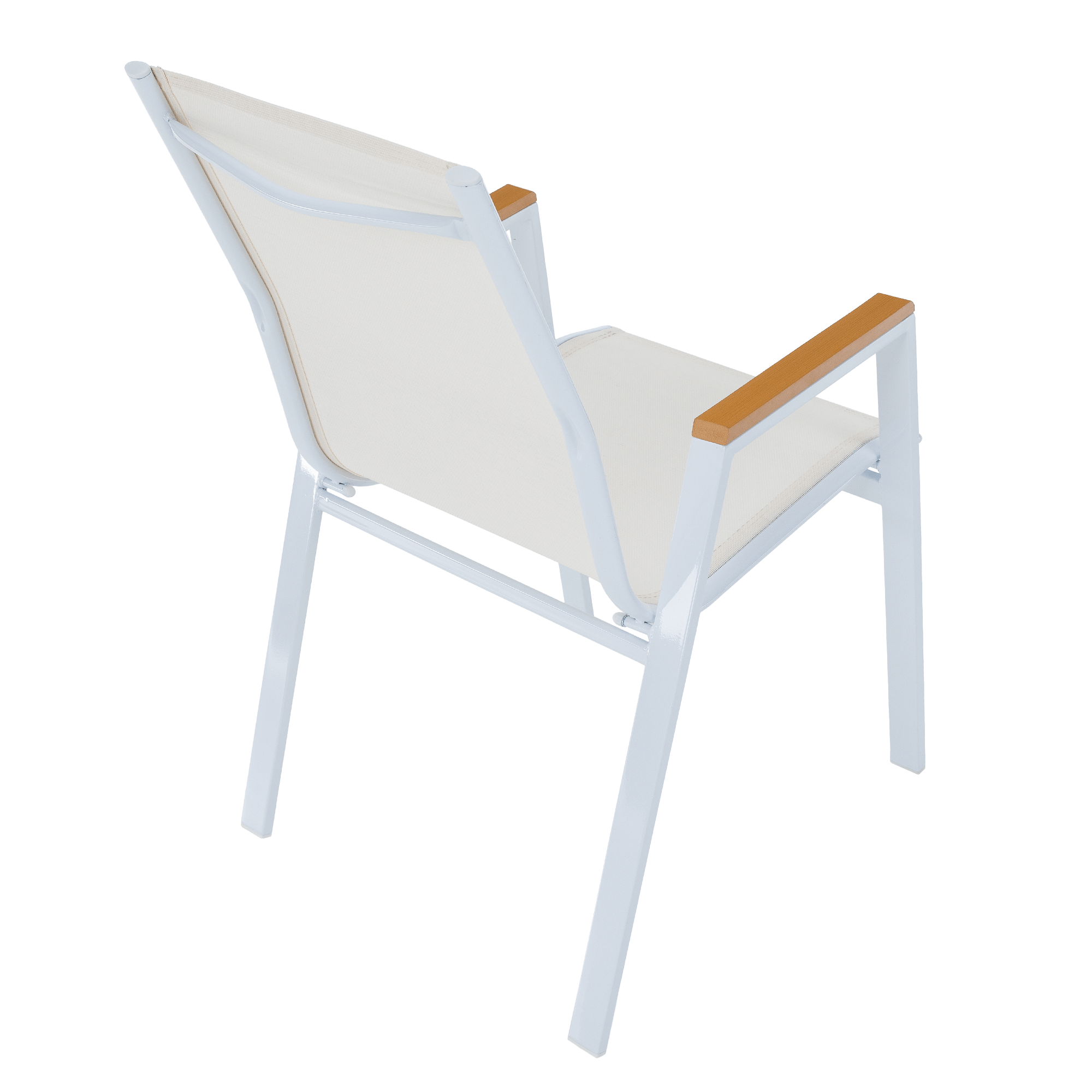 Kerti rakásolható szék, fehér acél/tölgy, BONTO