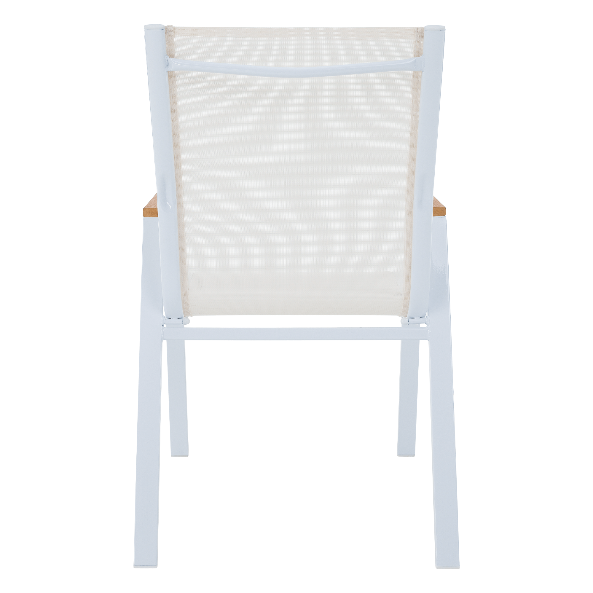 Kerti rakásolható szék, fehér acél/tölgy, BONTO