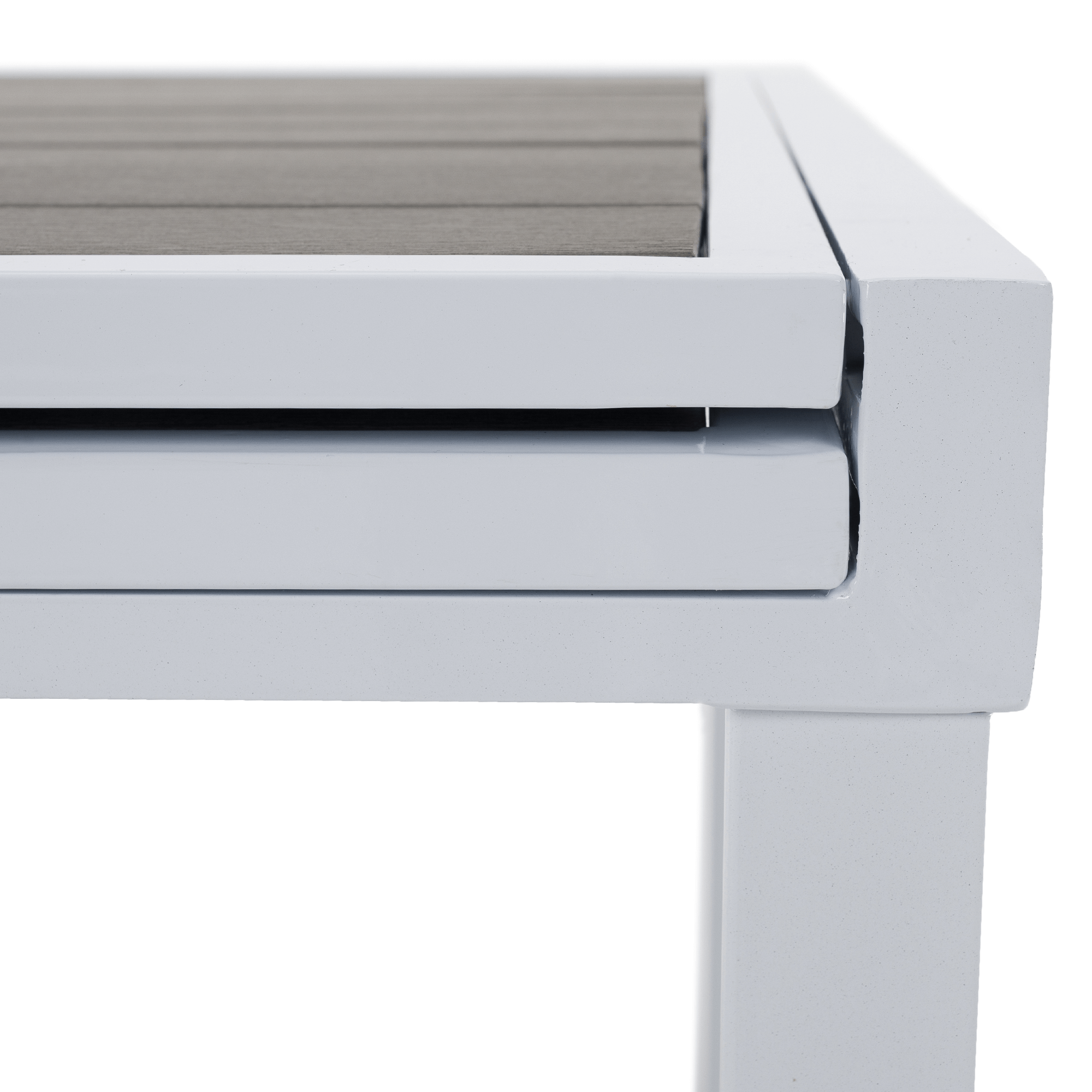 Kerti kihúzható asztal, fehér acél/szürke, DORIO