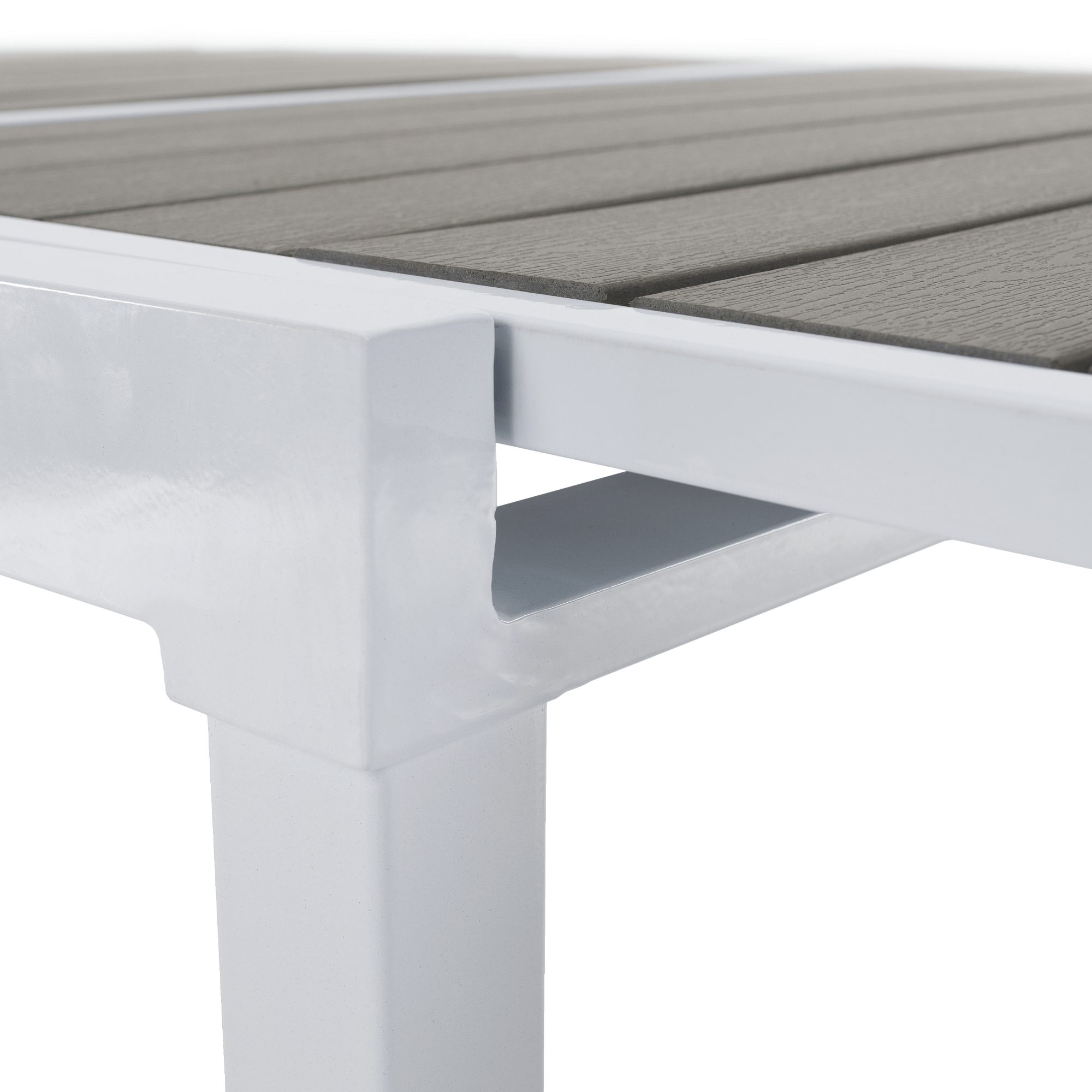 Kerti kihúzható asztal, fehér acél/szürke, DORIO