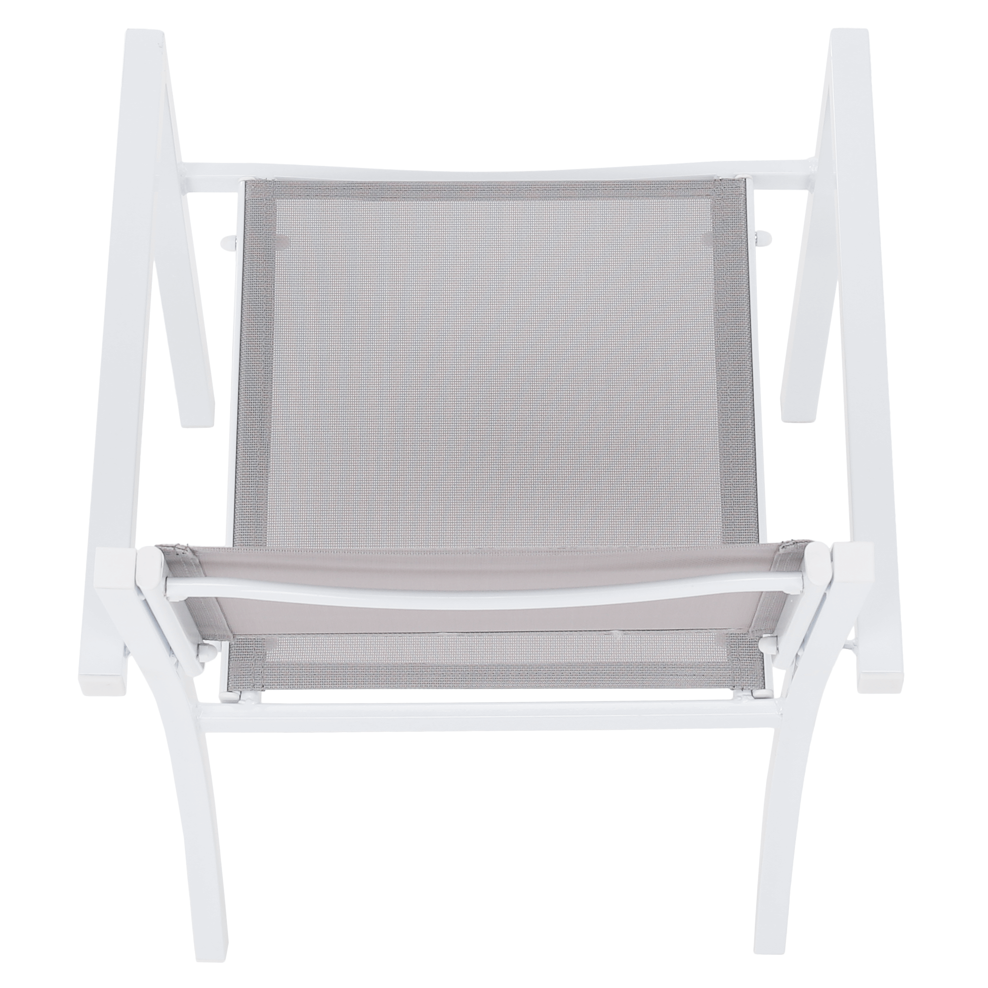 Kerti rakásolható szék, fehér acél/világosszürke, DORIO