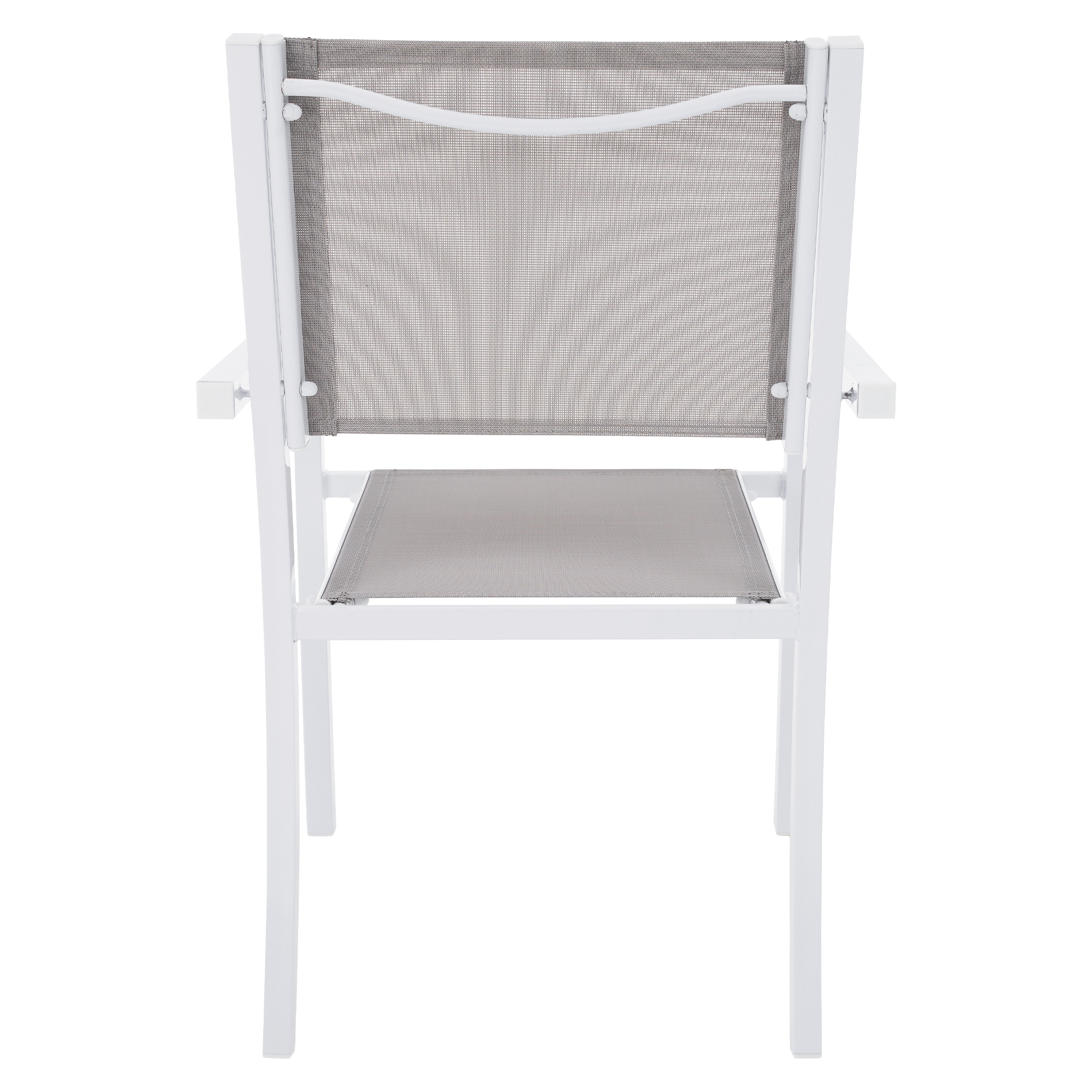 Kerti rakásolható szék, fehér acél/világosszürke, DORIO