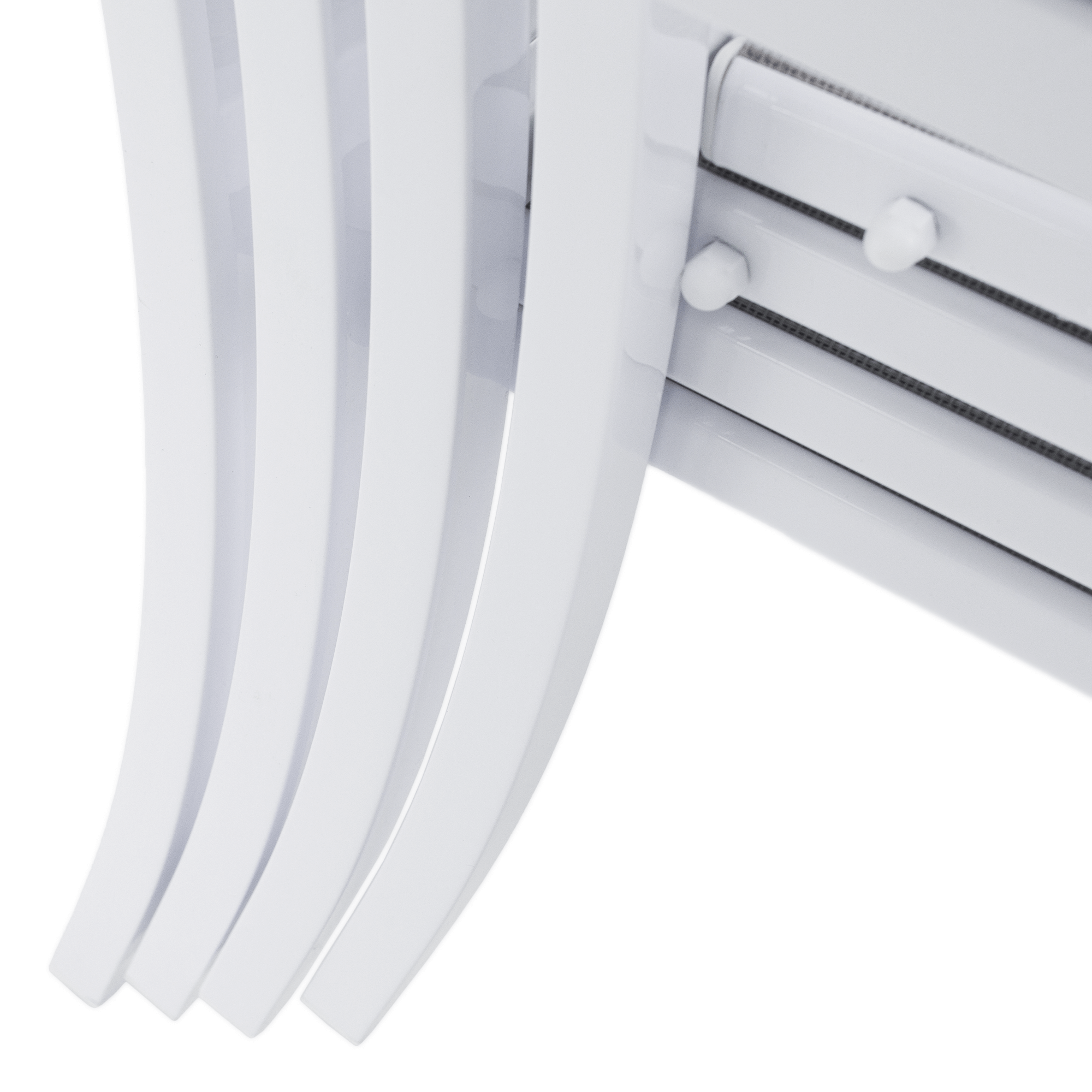 Kerti rakásolható szék, fehér acél/világosszürke, DORIO