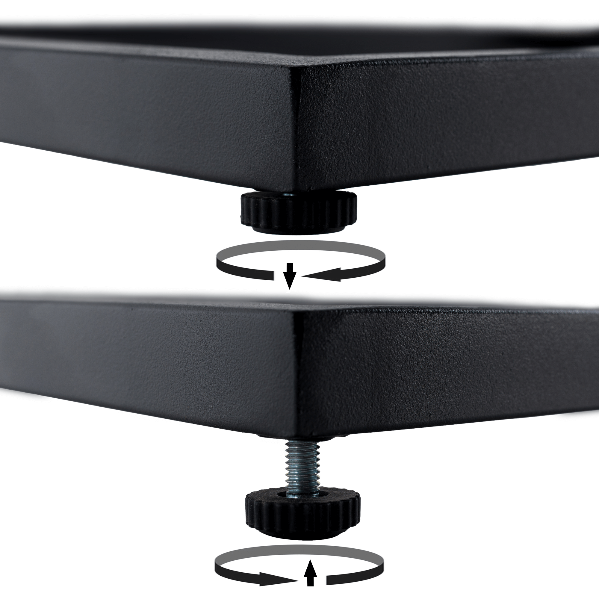 Kerti asztalka, fekete acél/edzett üveg, SELKO