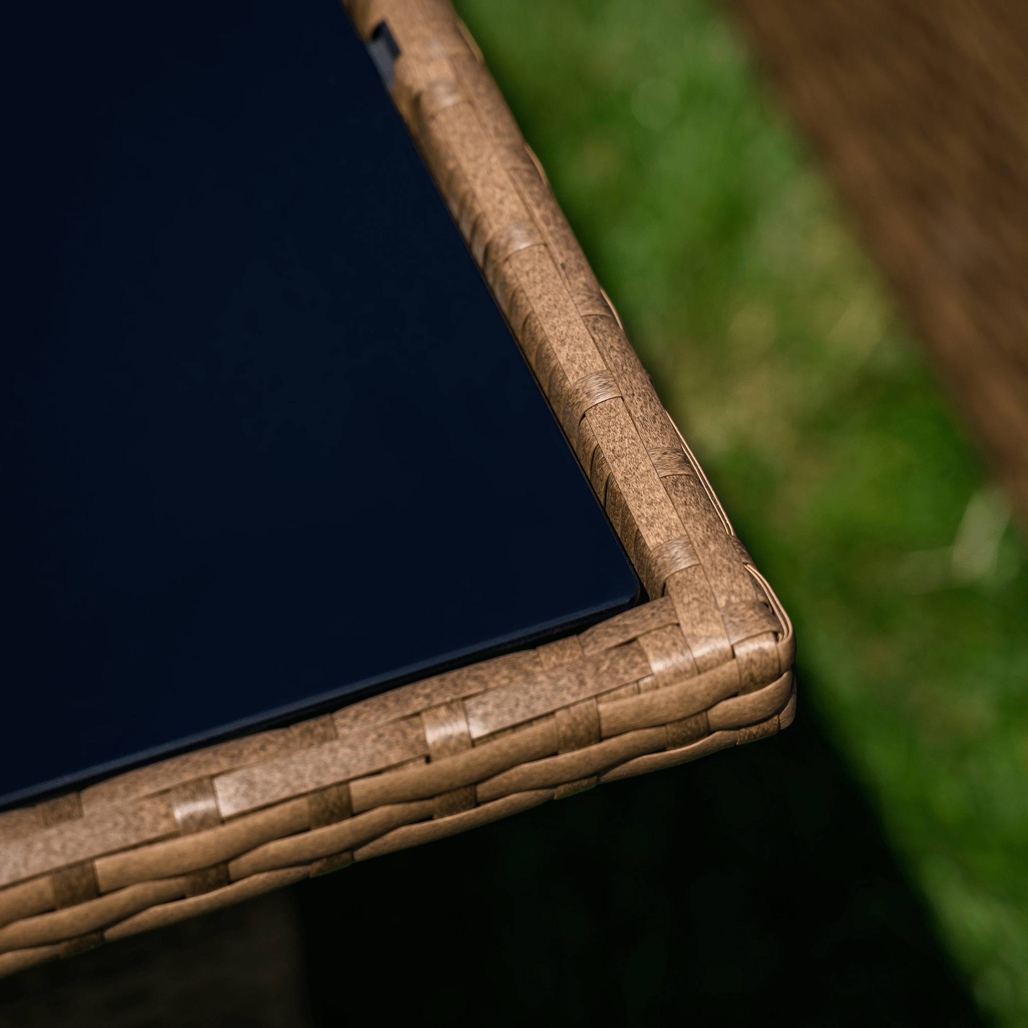 Záhradný ratanový set, svetlohnedá/čierna, MADUL