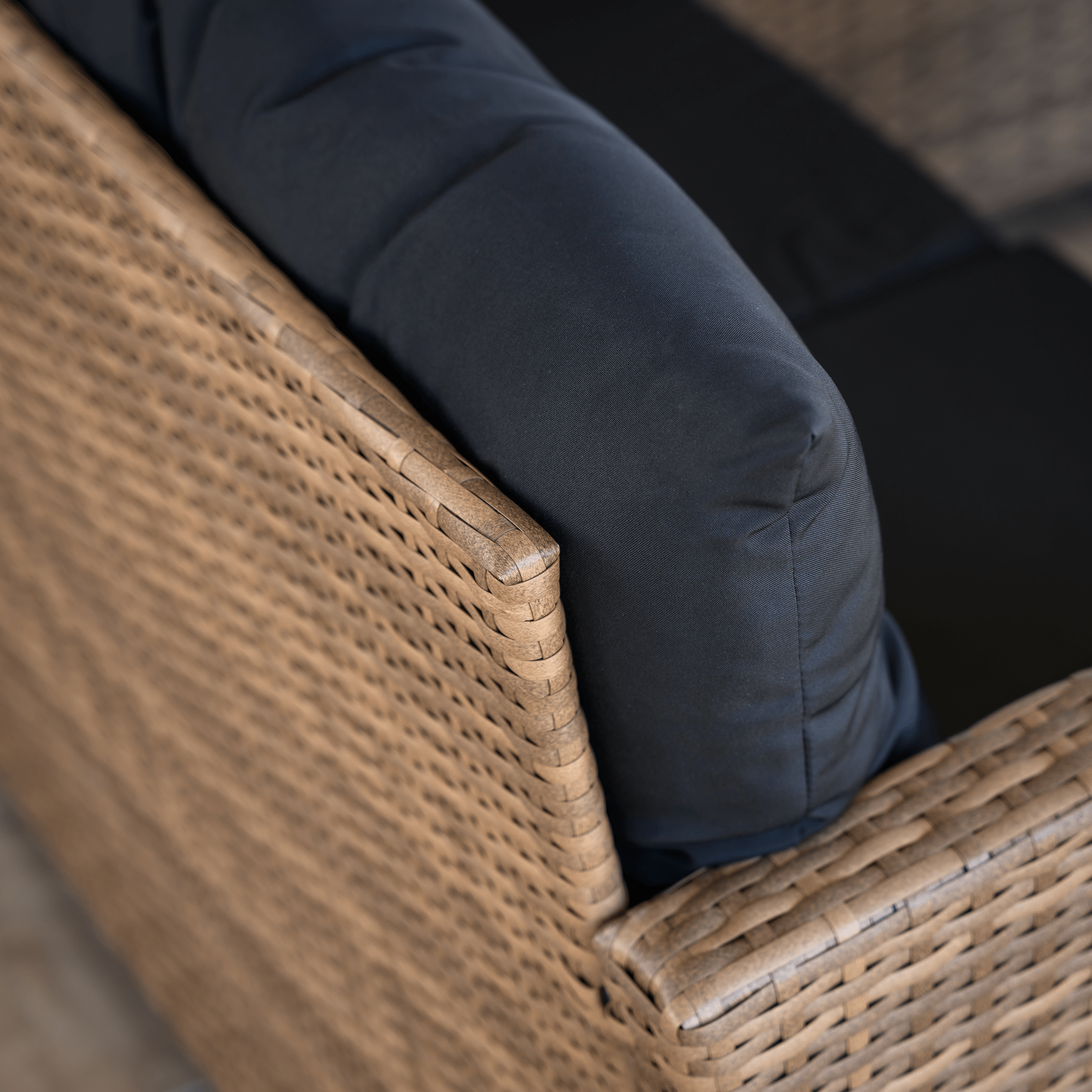 Záhradný ratanový set, svetlohnedá/čierna, MADUL