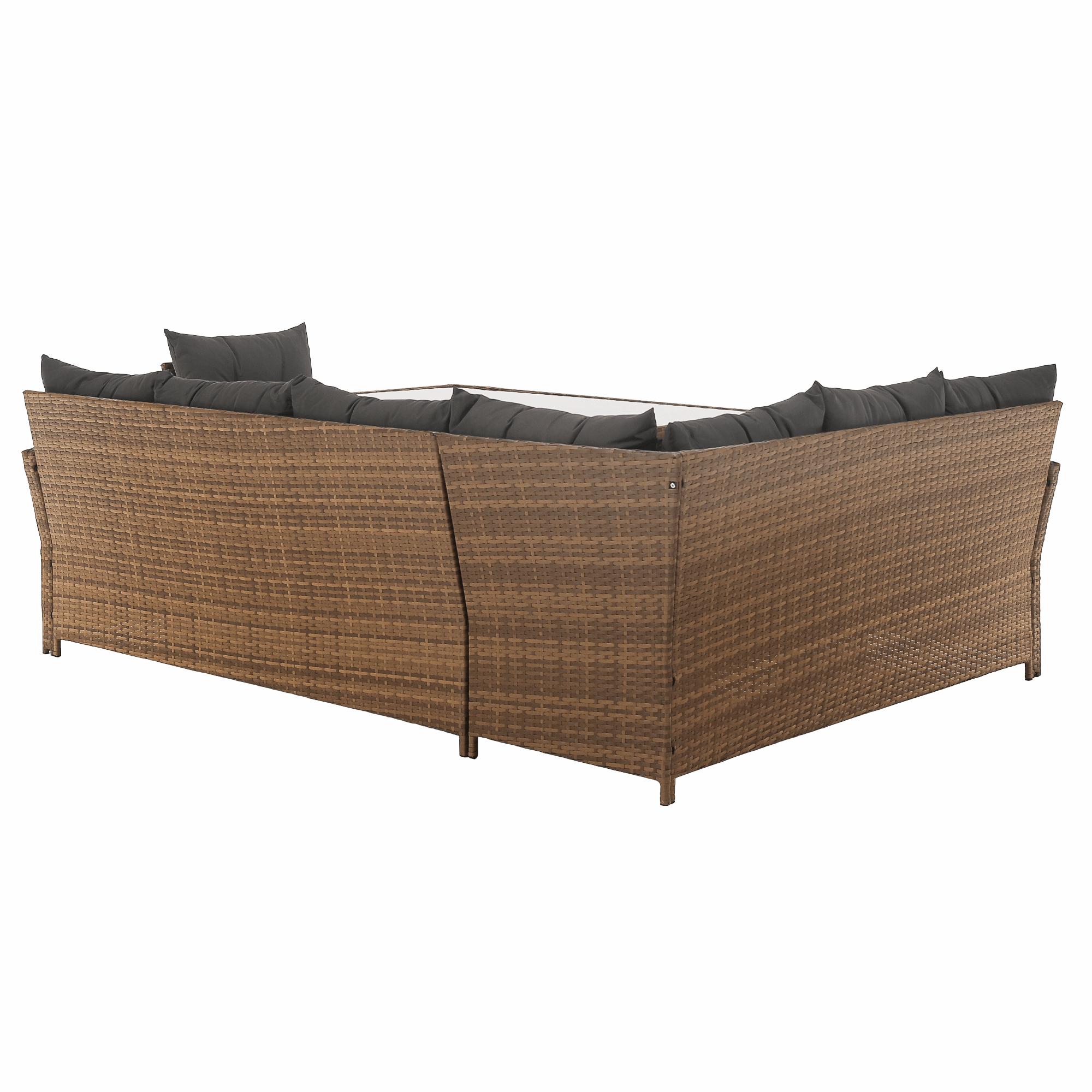 Záhradný ratanový set, sivohnedá/svetlohnedá, SAGIR