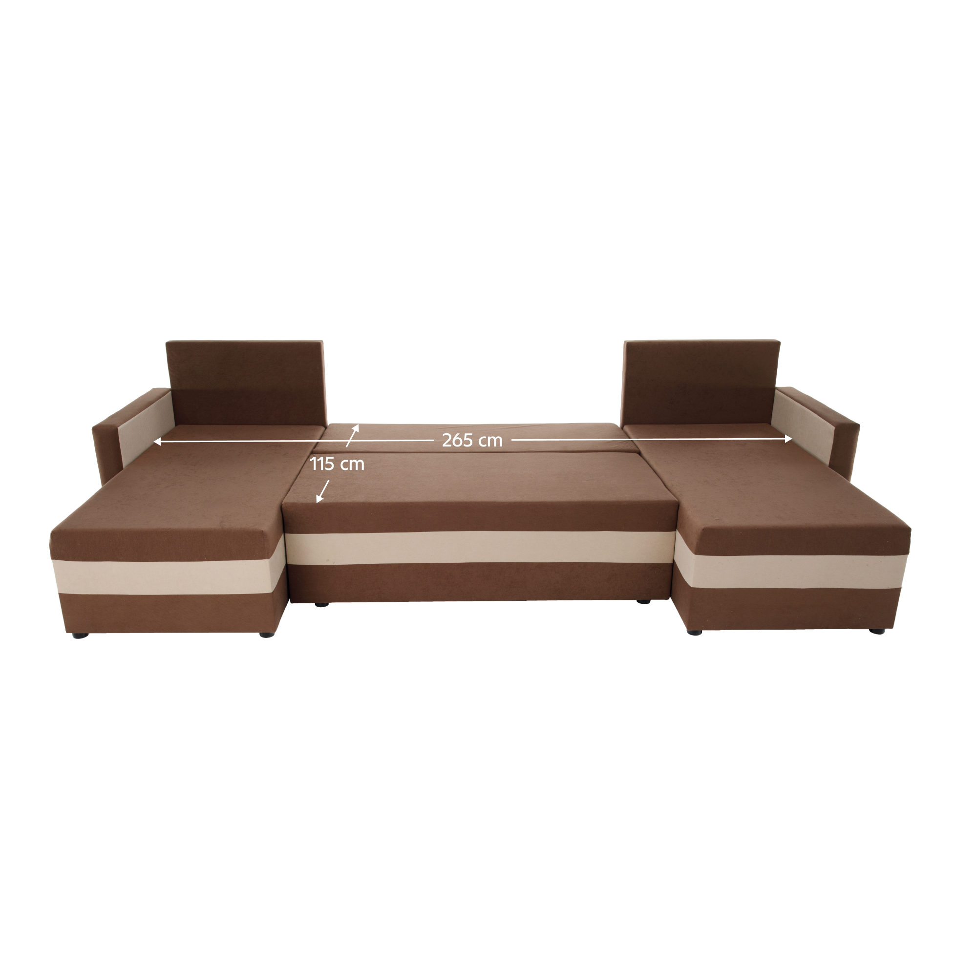 Univerzálna sedacia súprava, hnedá/béžová, PAULITA U