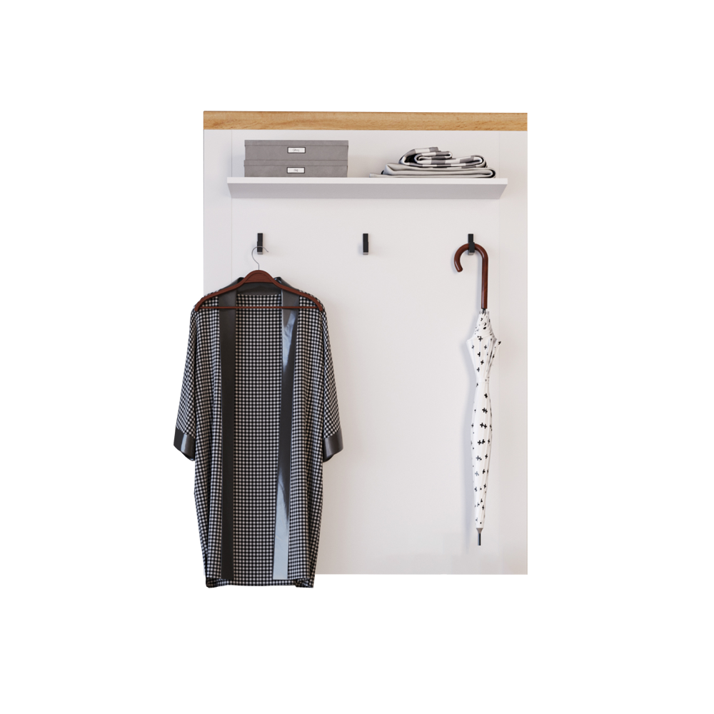 Vešiaková stena 90, biela/dub wotan, VILGO