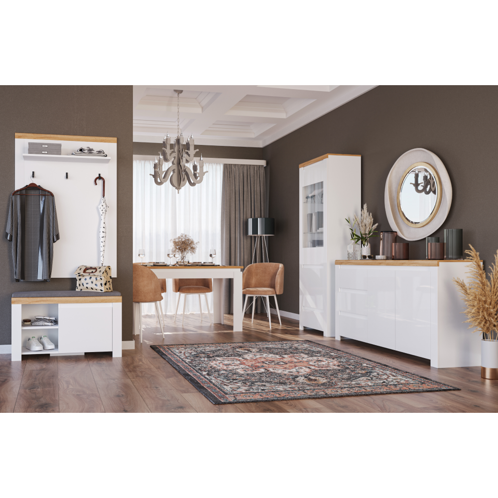 Botník 1D, biela/dub wotan, VILGO