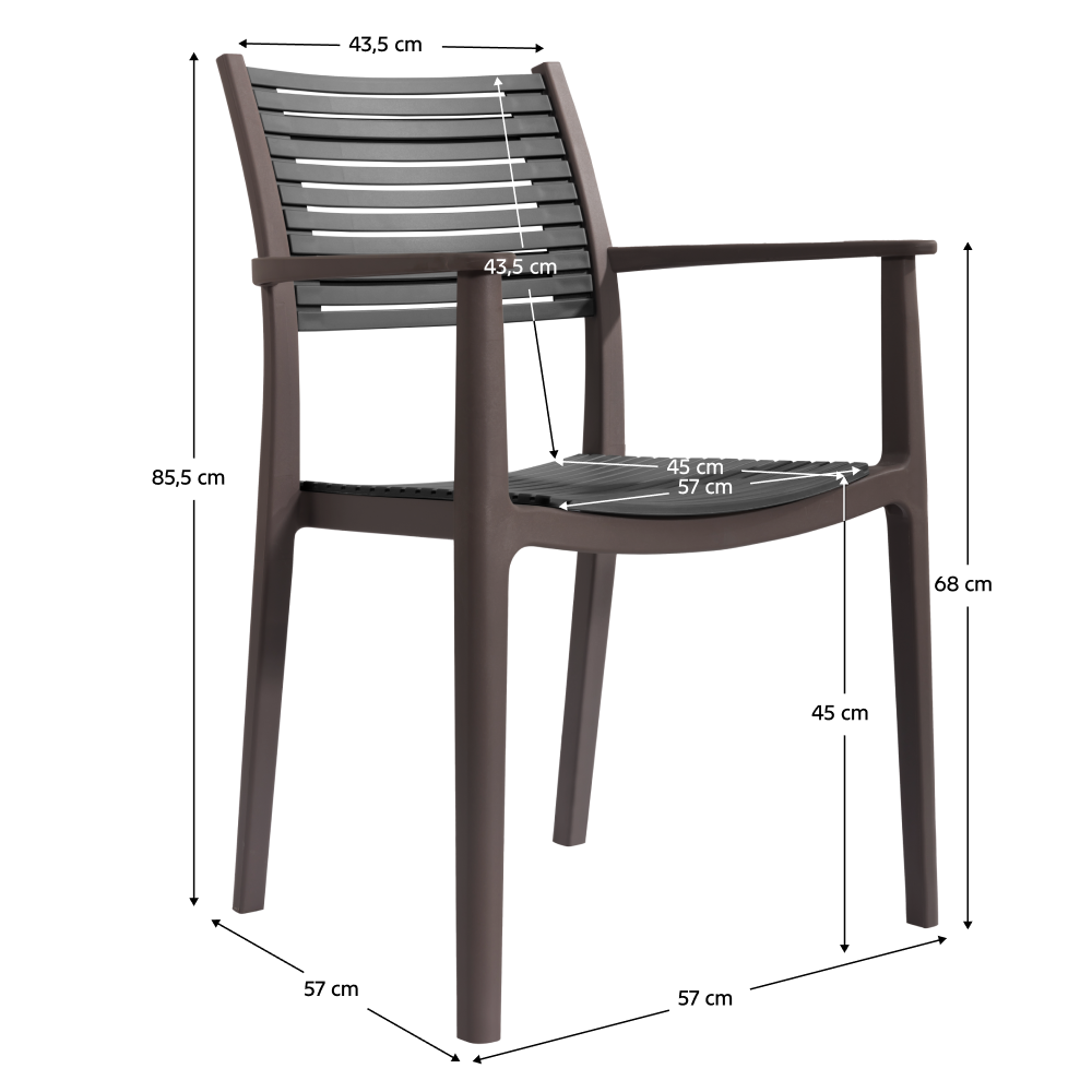 Rakásolható szék, barna/szürke, HERTA