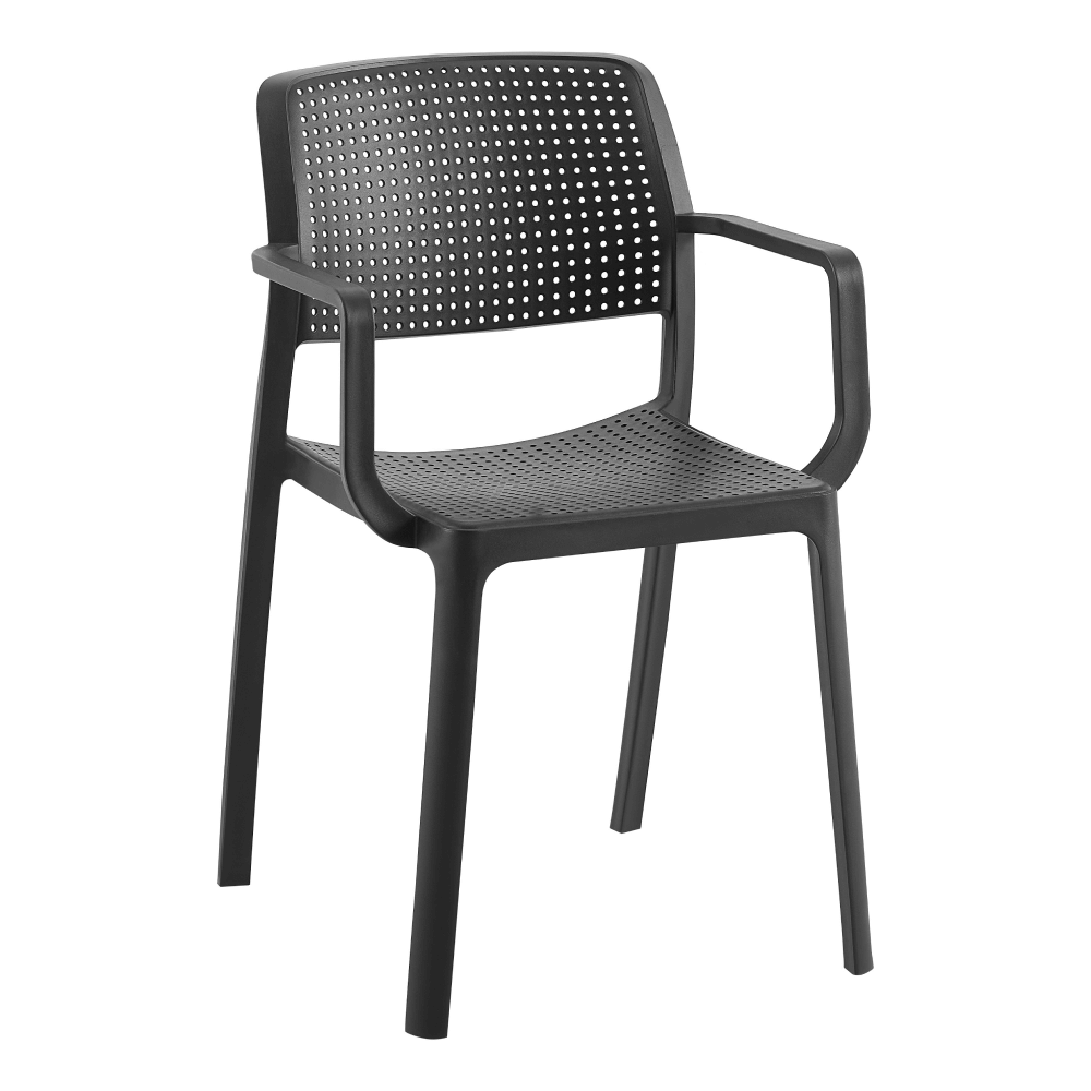 Stohovateľná stolička, čierna, DENTON