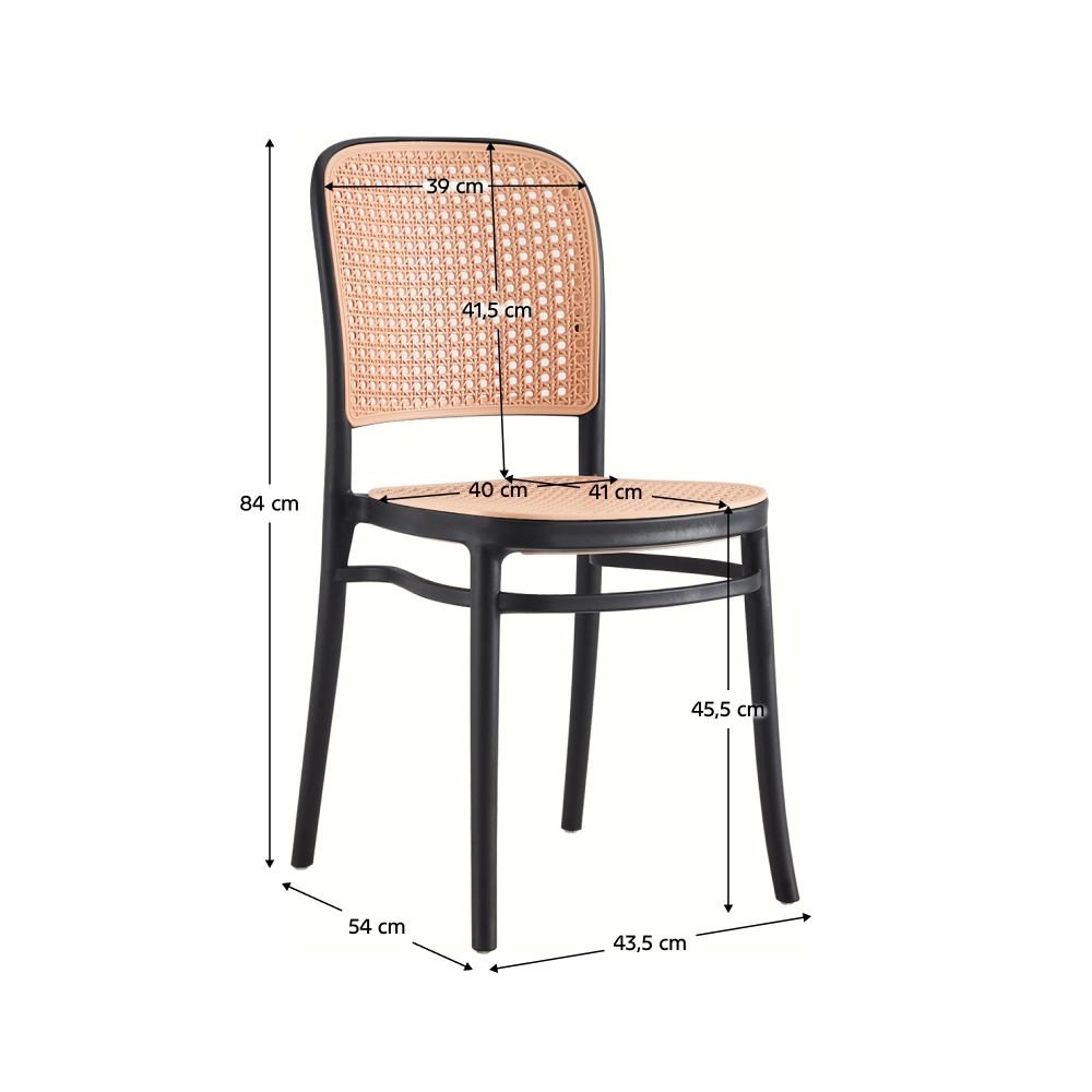 Stohovatelná židle, černá/béžová, LENITA