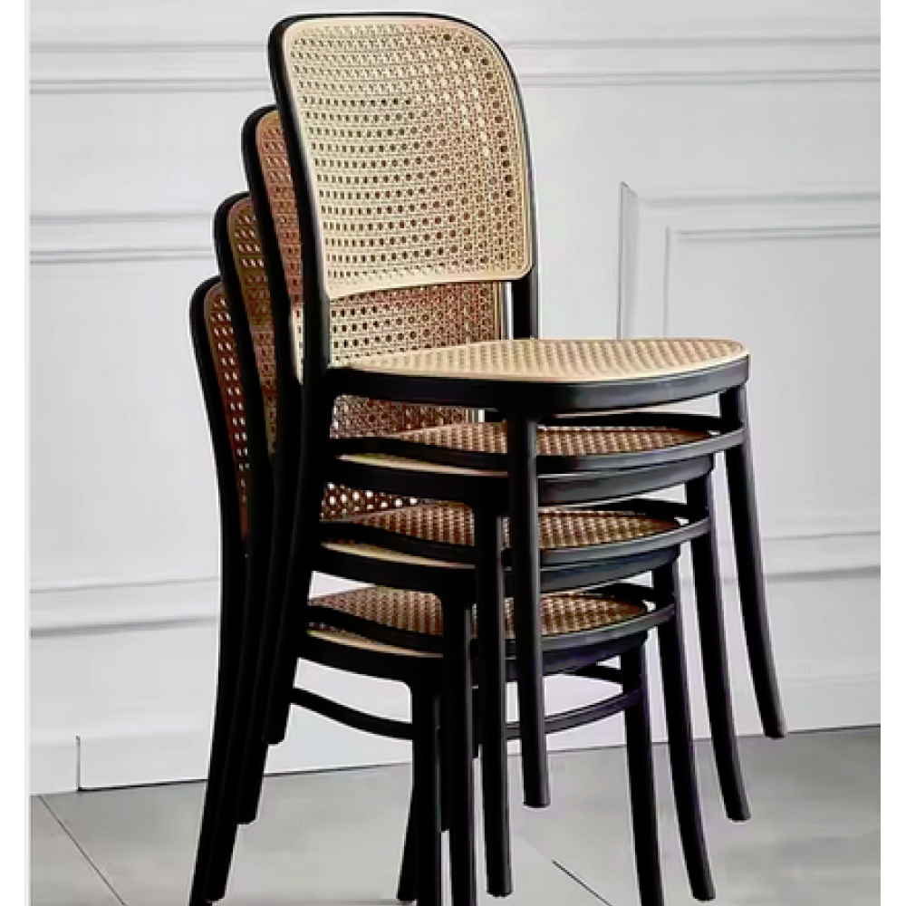 Rakásolható szék, fekete/bézs, LENITA