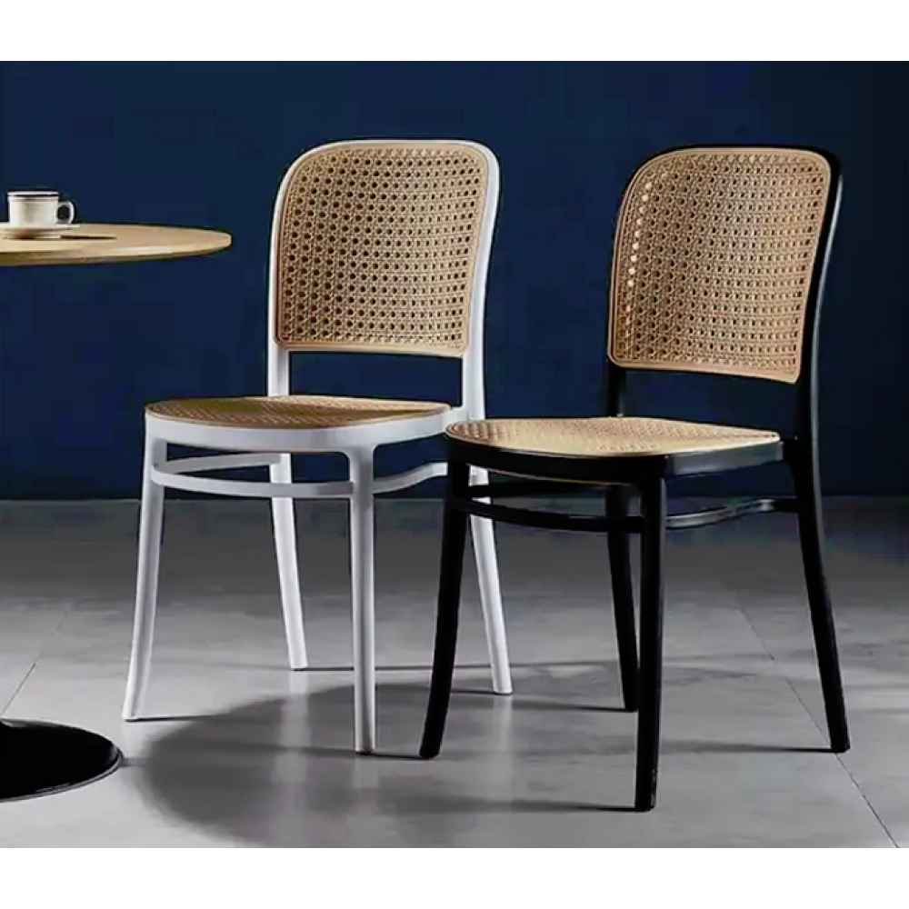 Rakásolható szék, fekete/bézs, LENITA