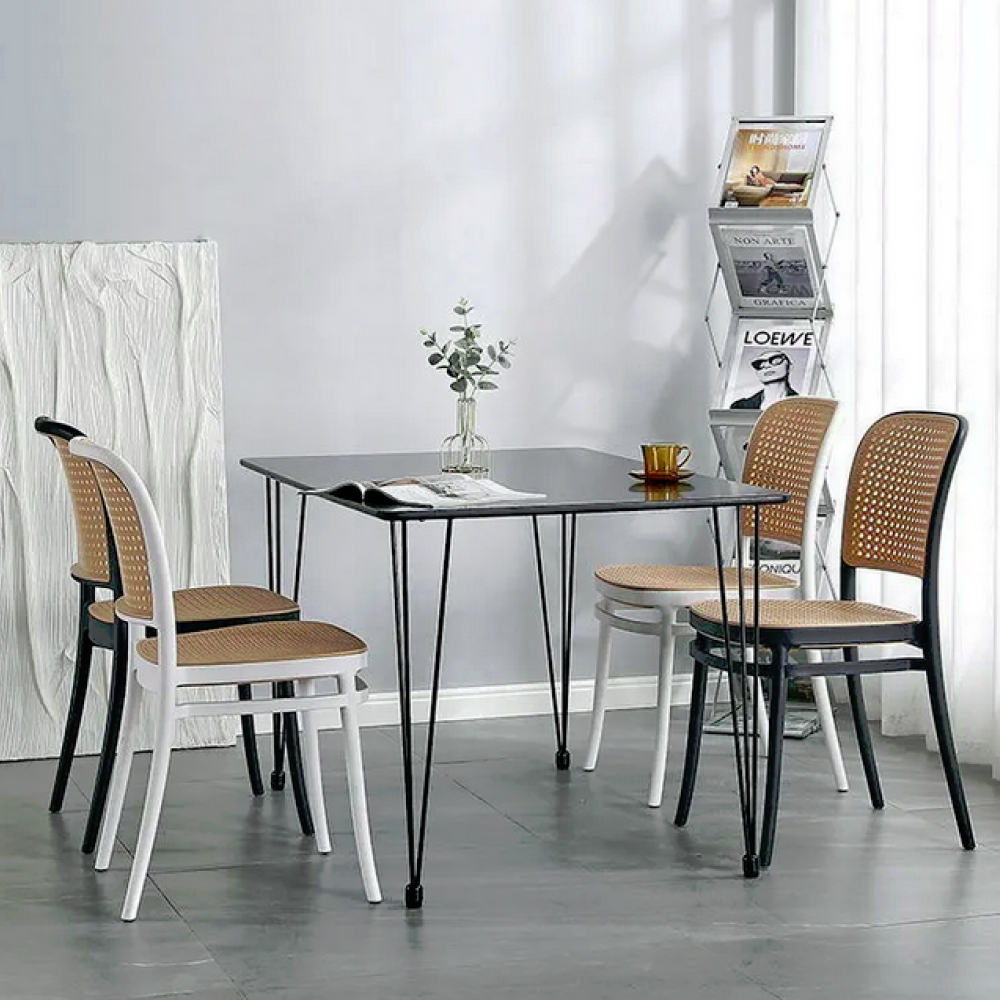 Rakásolható szék, fekete/bézs, LENITA