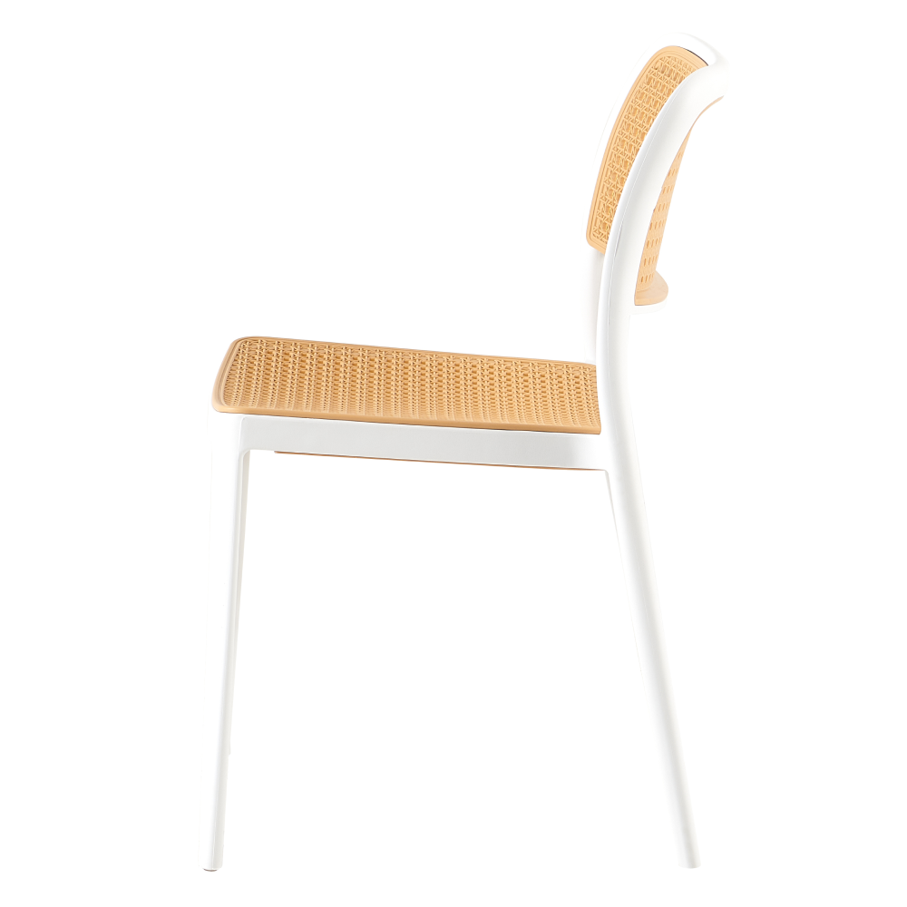 Rakásolható szék, fehér/bézs, RAVID TYP 1