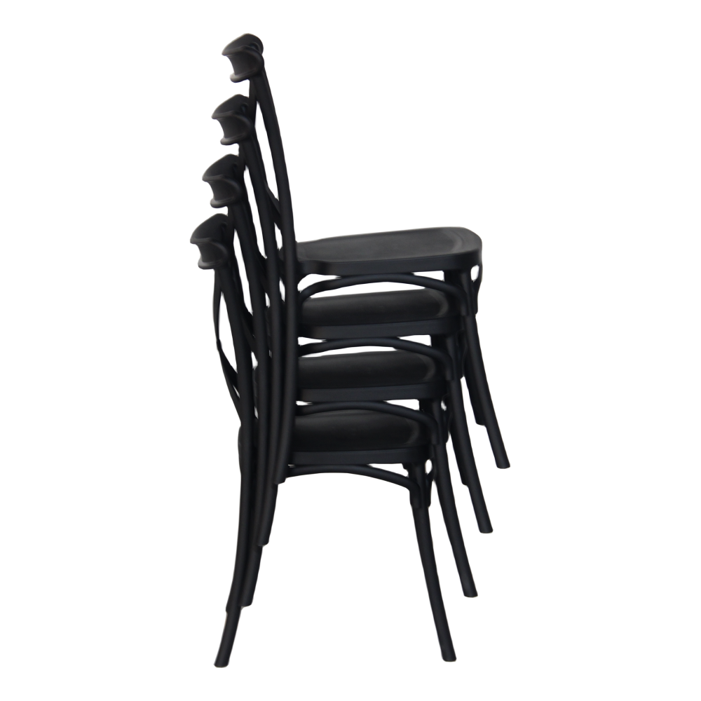 Rakásolható szék, fekete, SAVITA